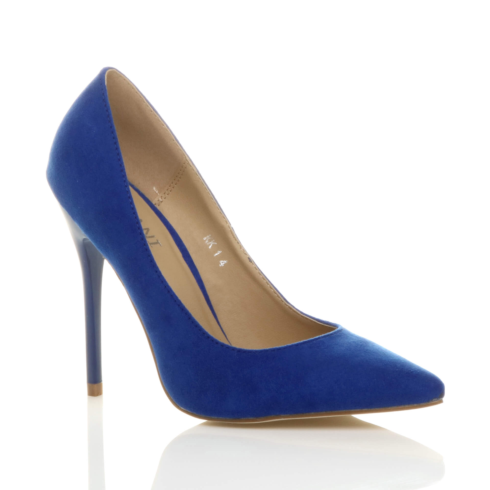 Royal Blue AJVANI Royal Blue High Stiletto Heel Pointed Toe Court Shoes, Image 1 of 6