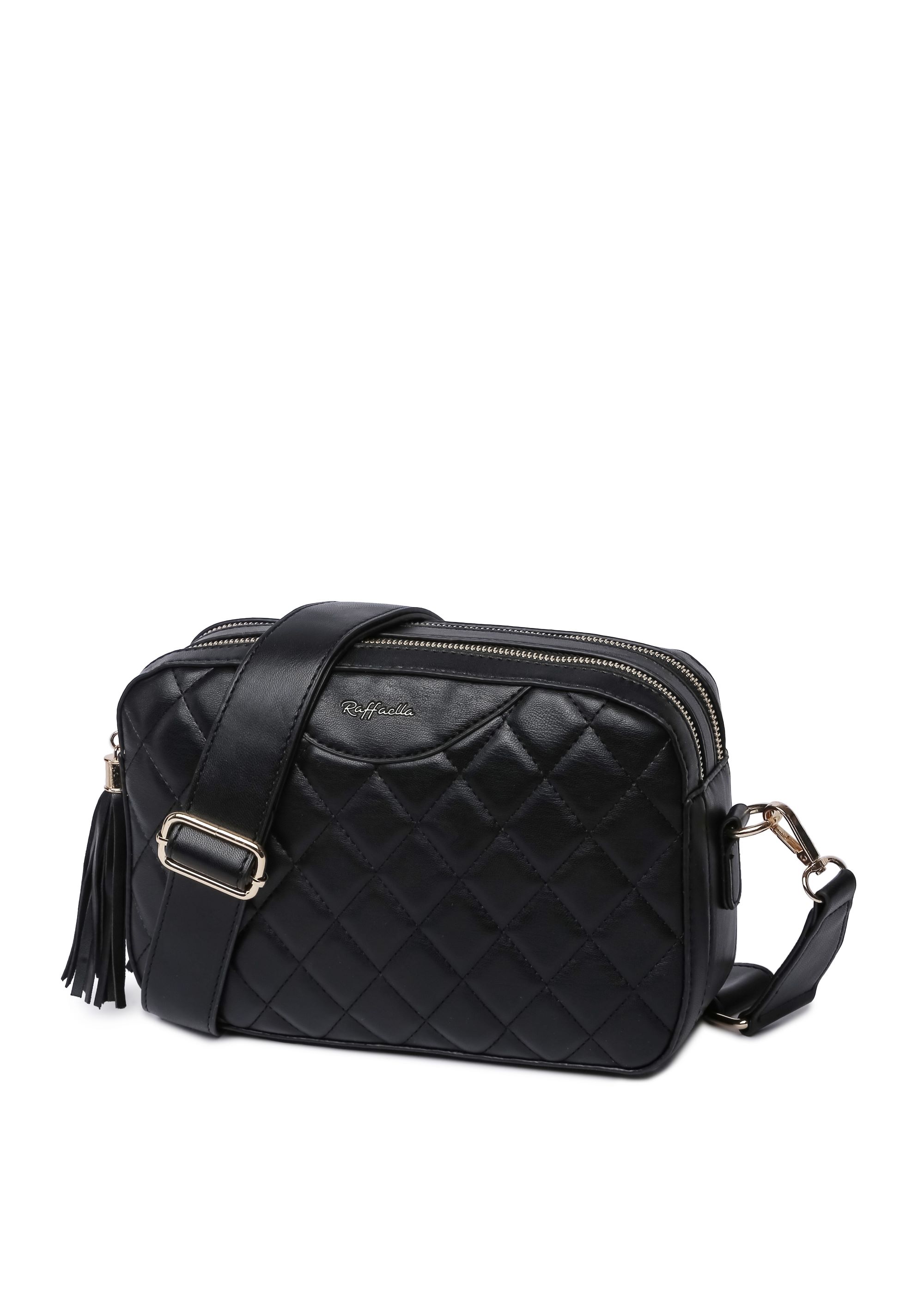 Black Raffaella Black Quilted Cross Body Camera Bag, Image 1 of 2