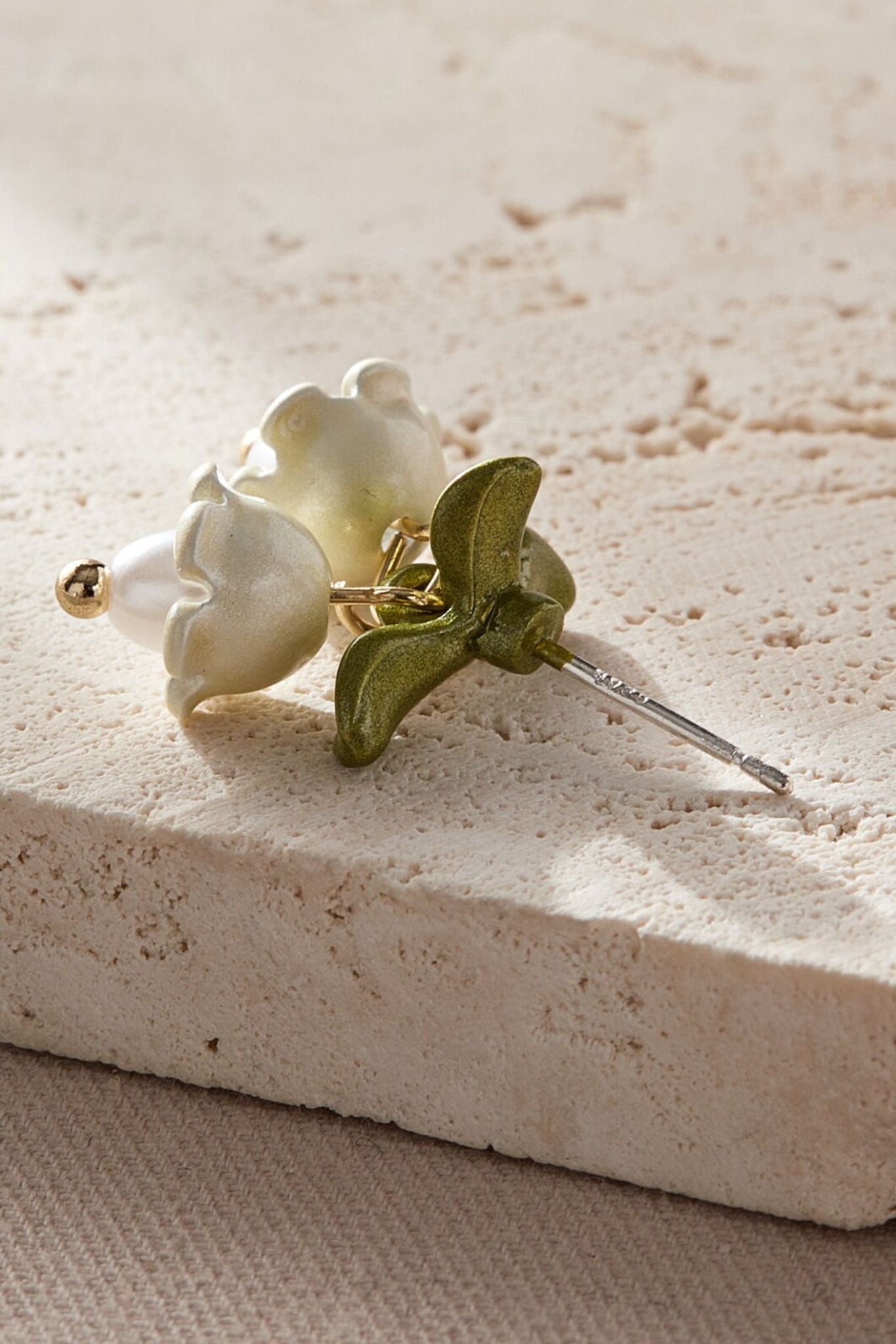 Multi Lily Of The Valley Floral Stud Earrings, Image 2 of 3