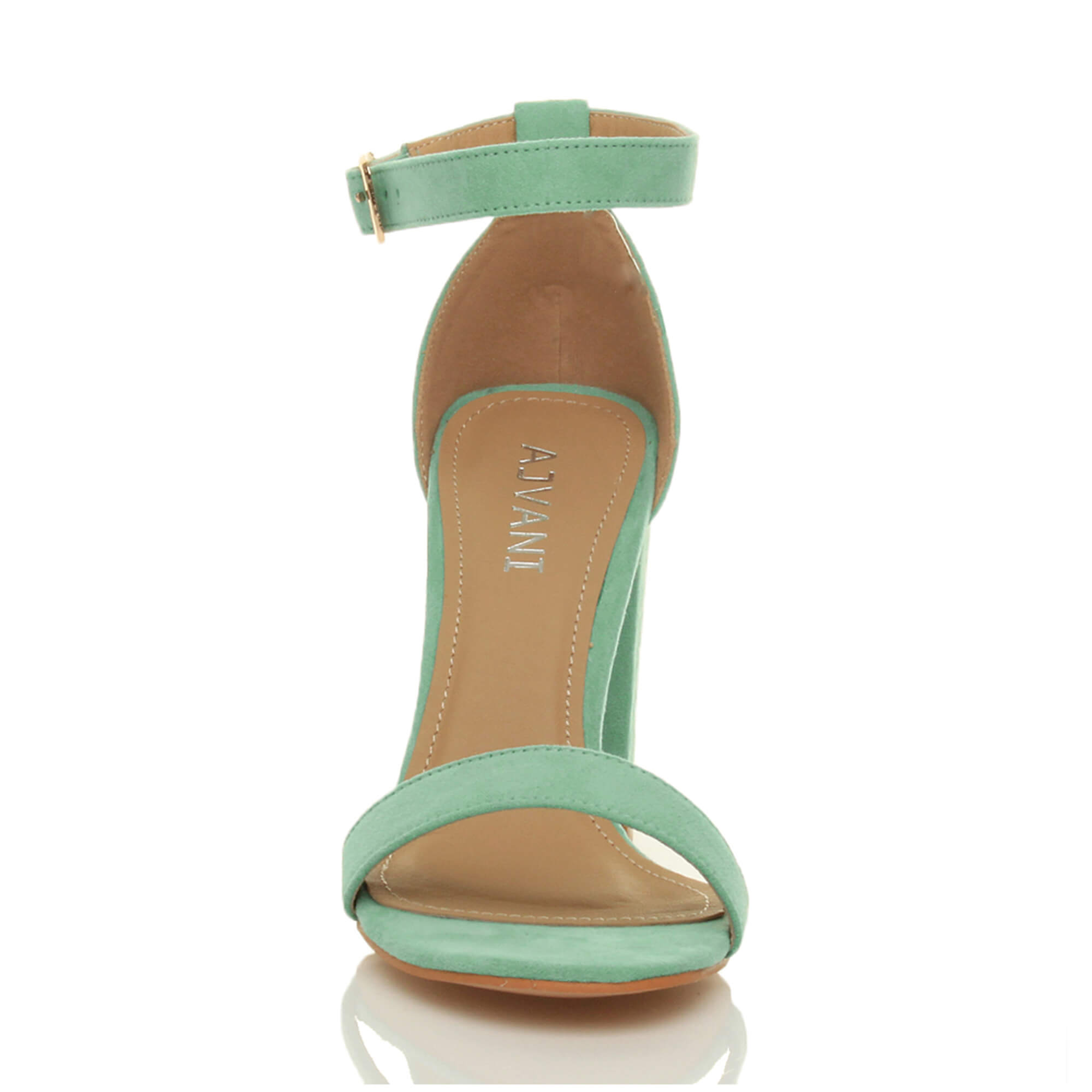 Mint AJVANI Mint High Block Heel Ankle Strap Sandals, Image 6 of 6