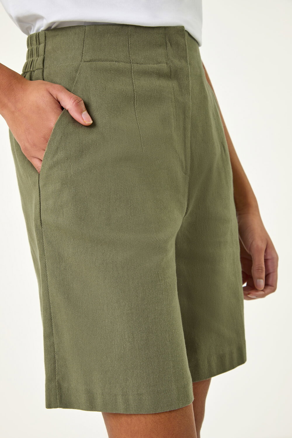 Khaki Smart Twill Pocket Shorts, Image 6 of 8