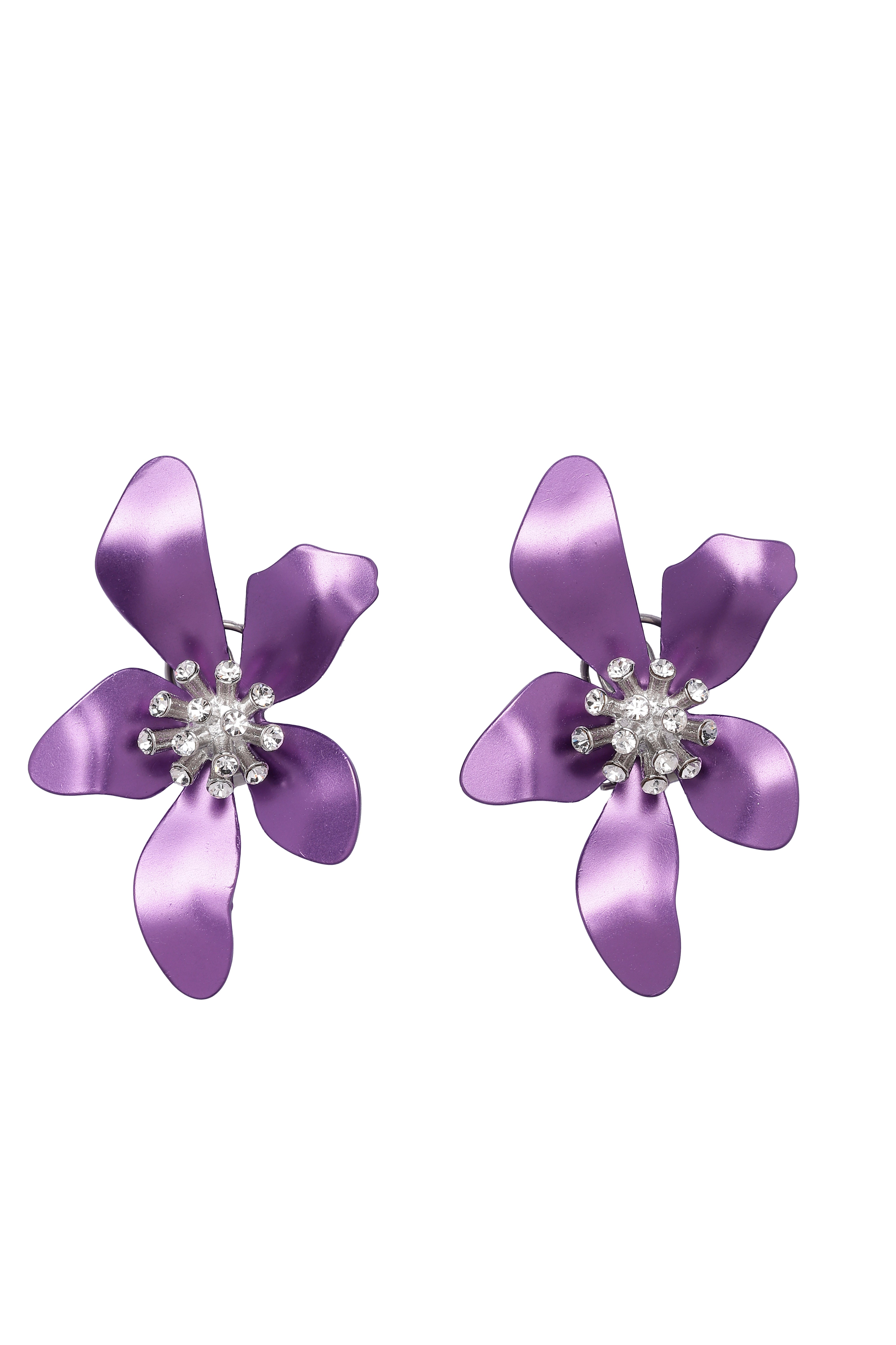 Purple Floral Stud Earrings