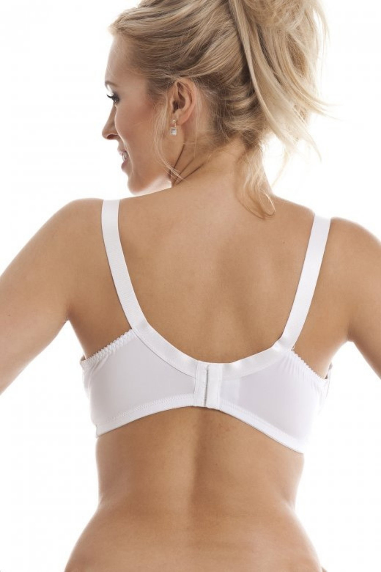 White Non Wired Full Cup Support Mastectomy Bra, Image 3 of 5
