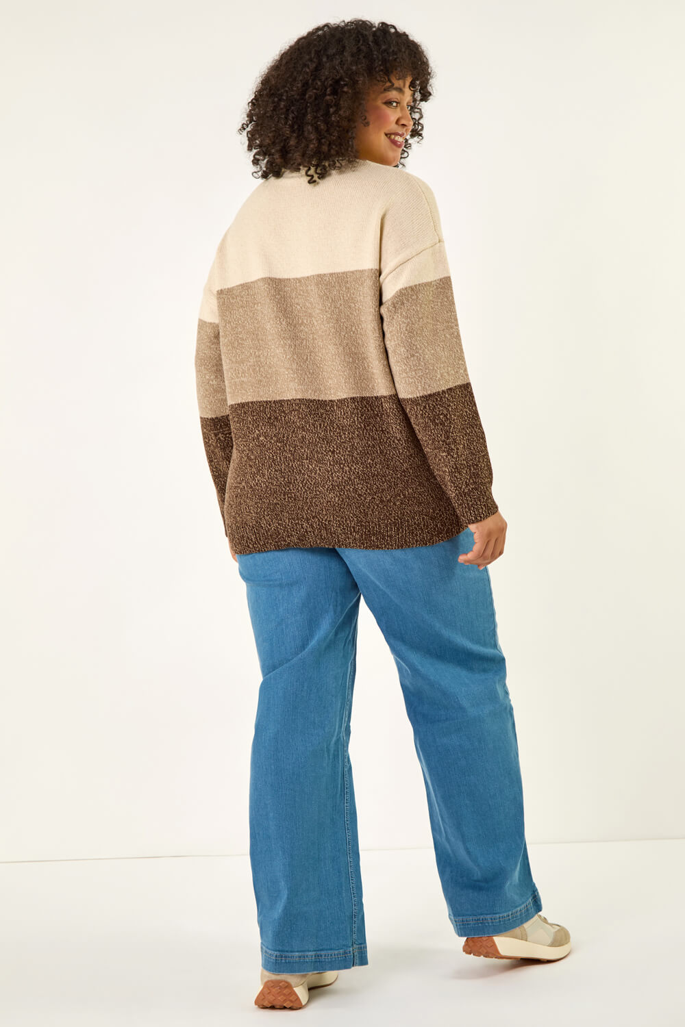 Stone Curve Ombre Stripe Knit Jumper, Image 5 of 7