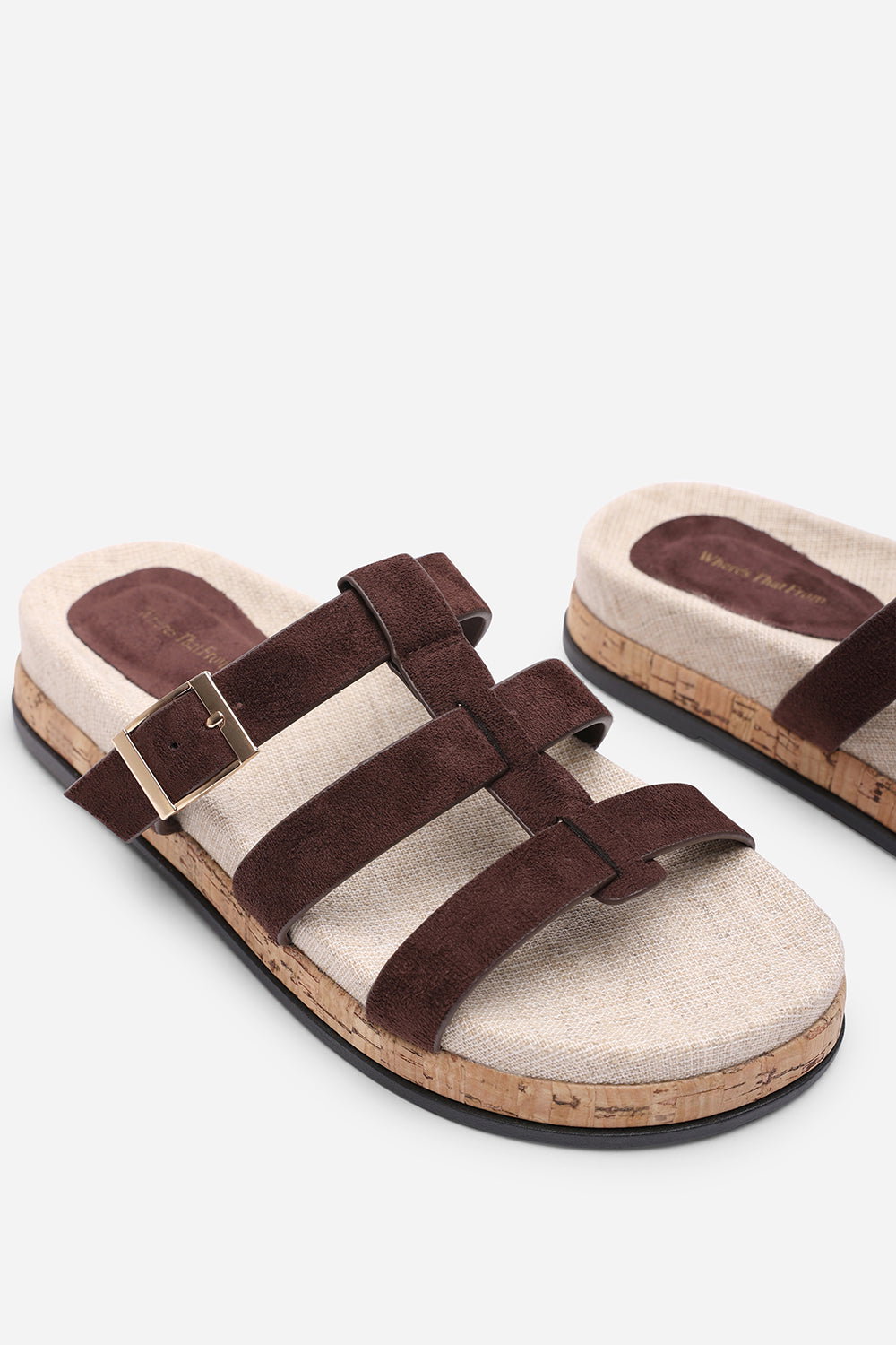 Dark Brown Bambi Multi Strap Footbed Sandal, Image 5 of 6