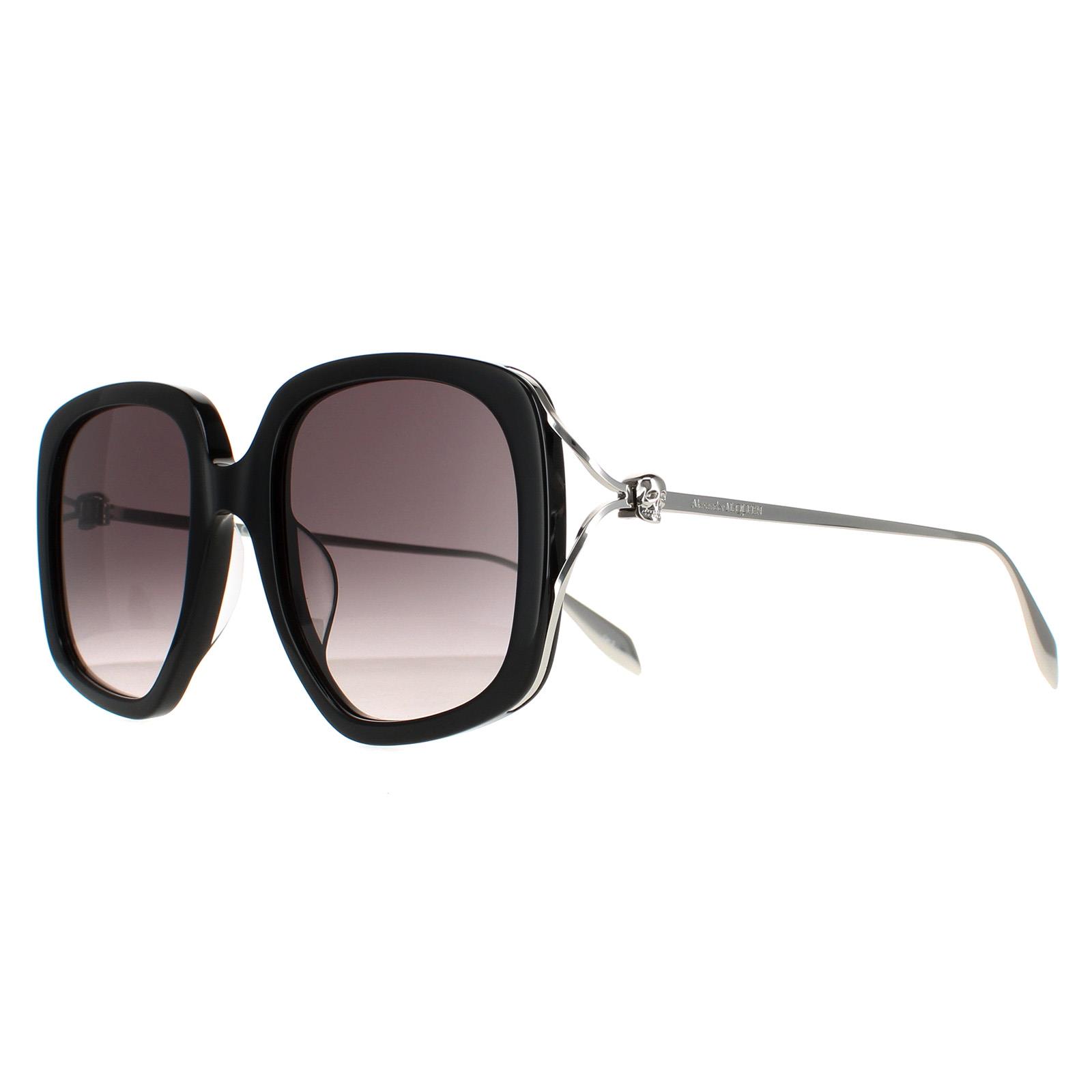 Black Alexander McQueen Black Square Black Silver Grey Gradient AM0374S, Image 2 of 7