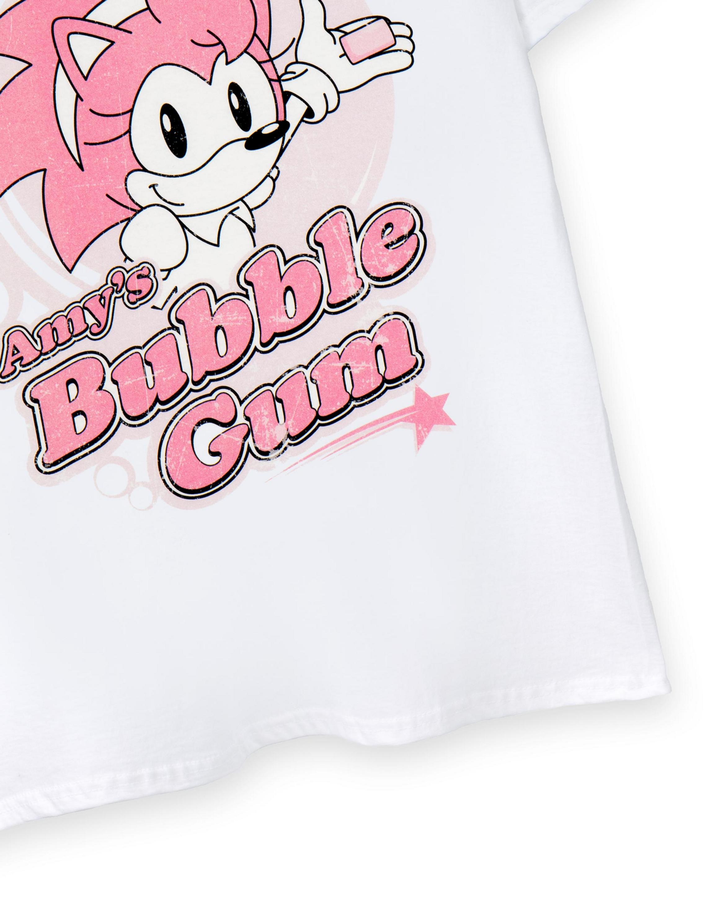 White Sonic the Hedgehog Amy's Bubblegum T-Shirt, Image 5 of 6