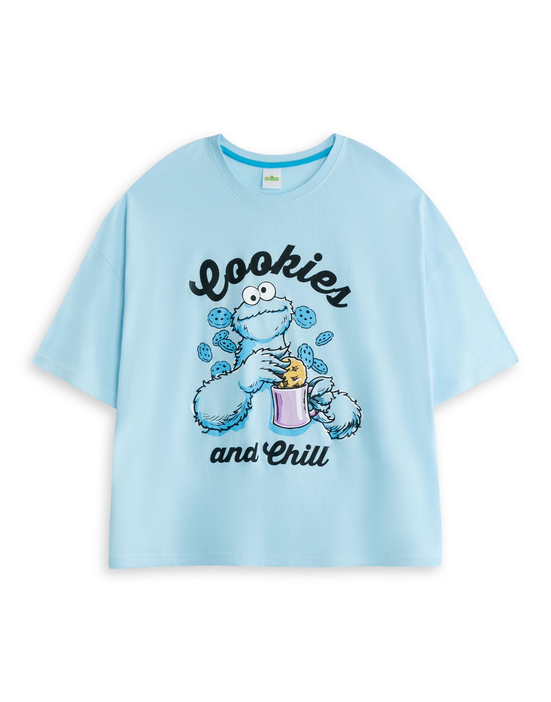 Blue Sesame Street Cookie Monster Pyjama Set, Image 3 of 6