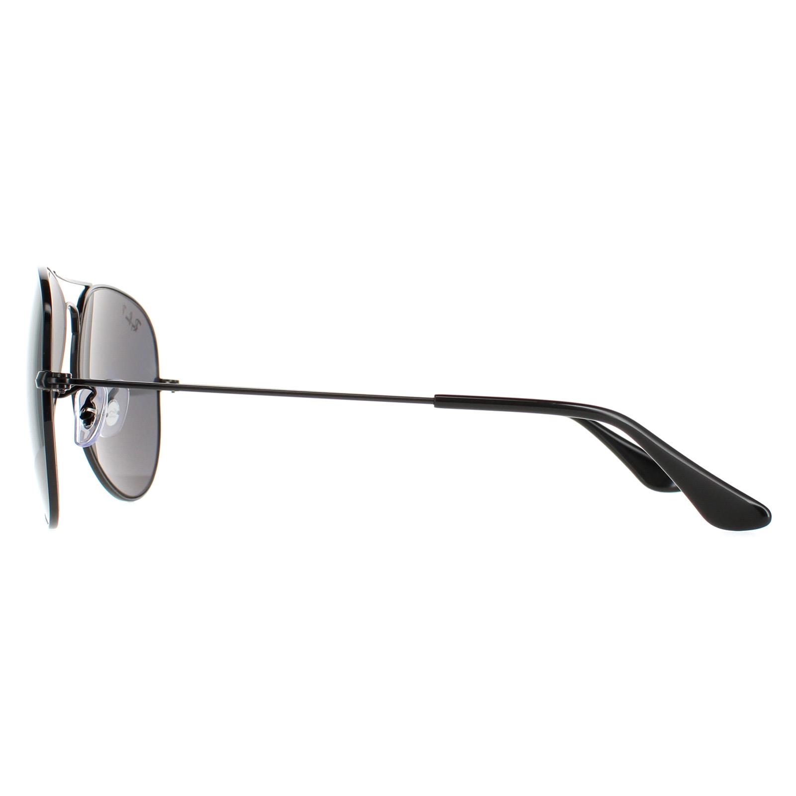 Black Aviator Polished Black Black Polarized Aviator 3025, Image 3 of 4