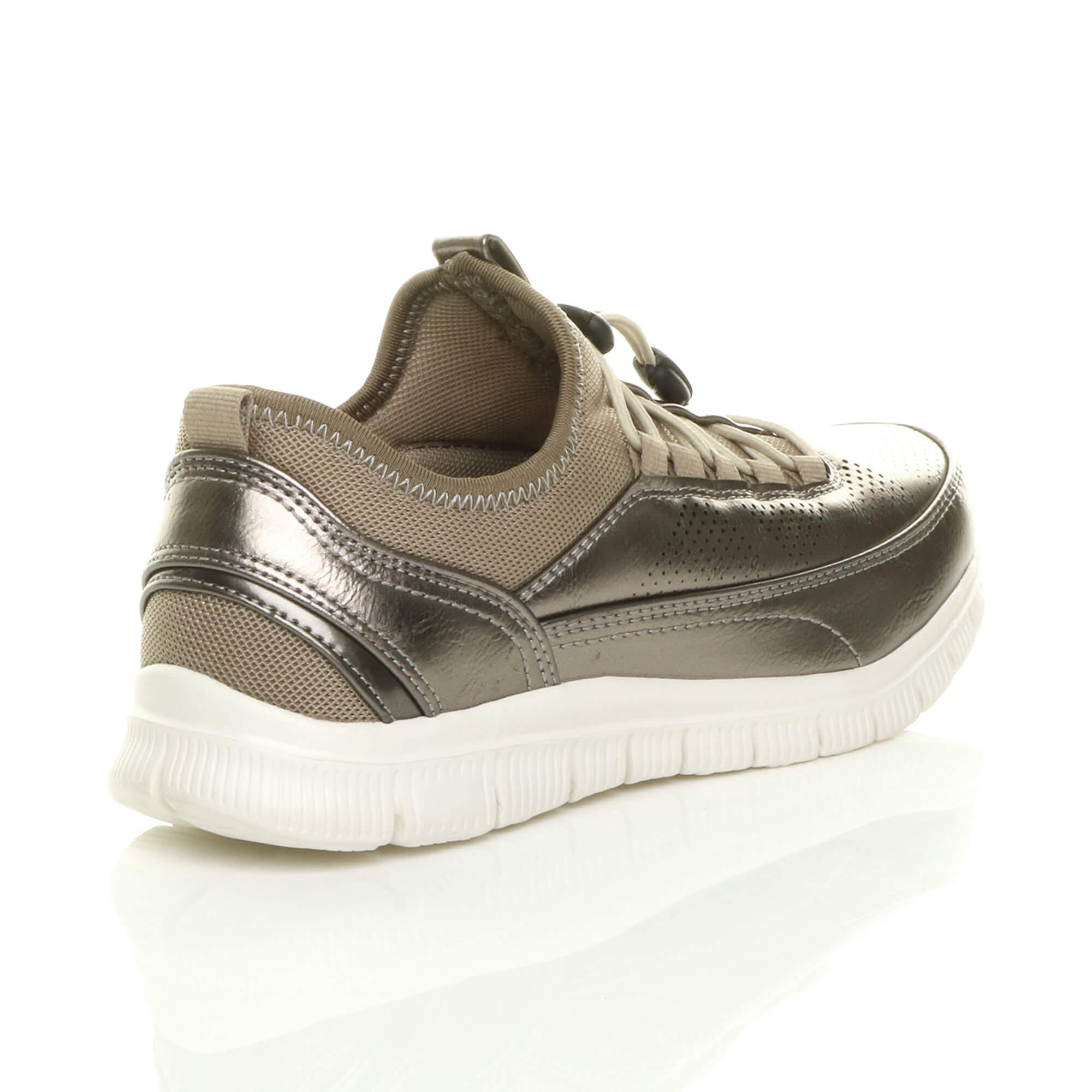 Bronze Lace Up Memory Foam Trainers, Image 4 of 6