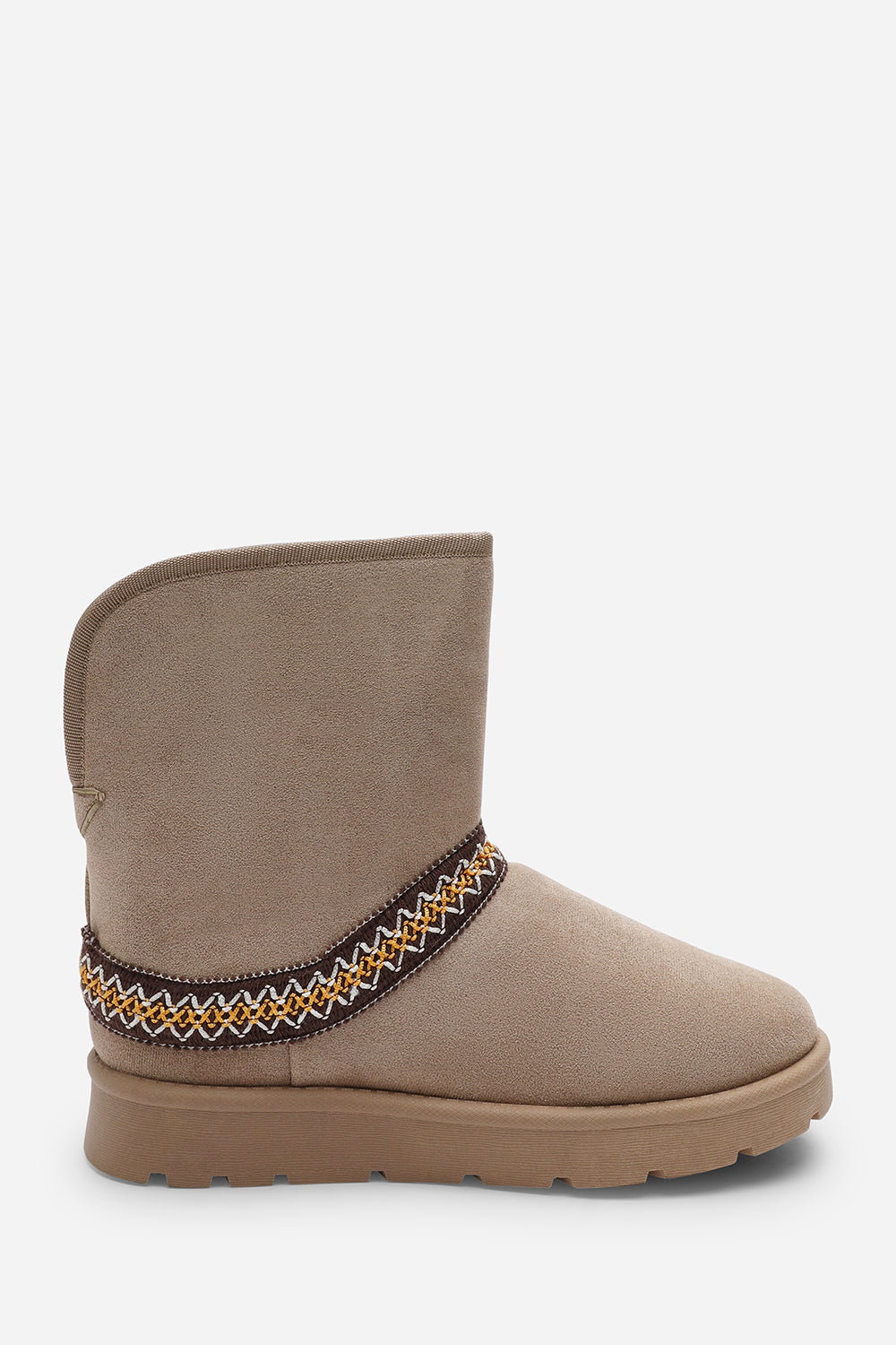 Camel 'Flora' Flat Slippers Embroidered Trim Detail, Image 7 of 8