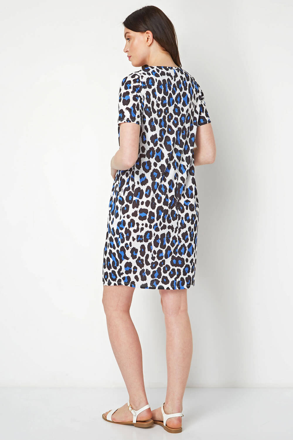 Blue Animal Print Slouch Dress , Image 4 of 5