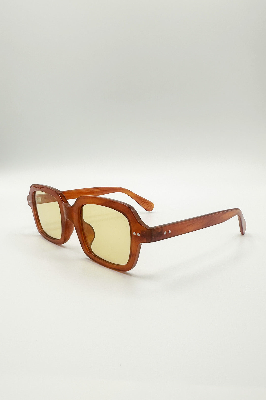 Brown SVNX Brown Bold Square Sunglasses In Brown, Image 4 of 5