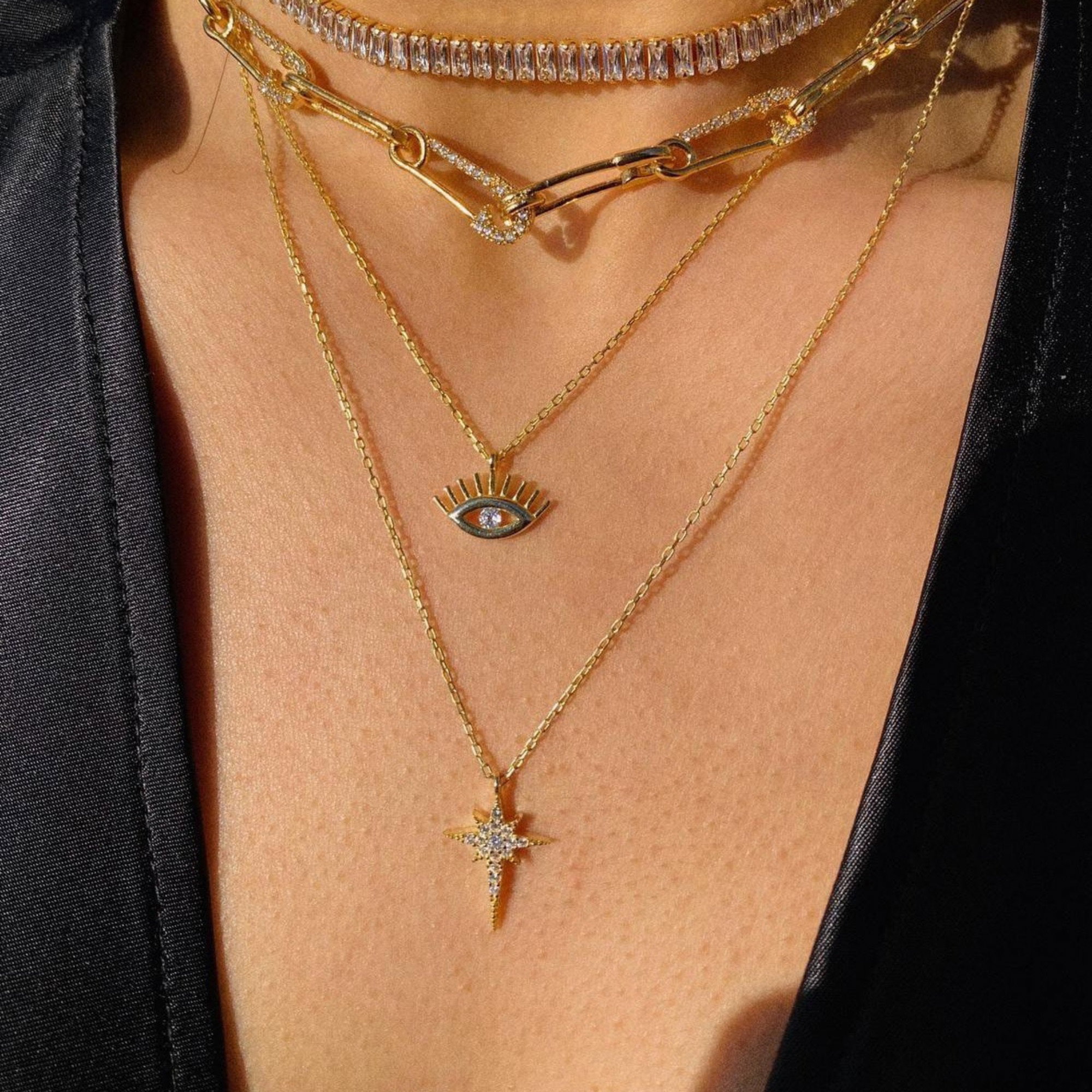 Gold Northern Star Polaris Sterling Silver Necklace, Image 5 of 5