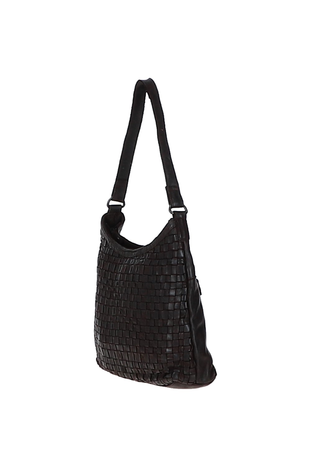 Dark Brown 'Raffinatezza' Vintage Woven Leather Shoulder Bag, Image 2 of 3