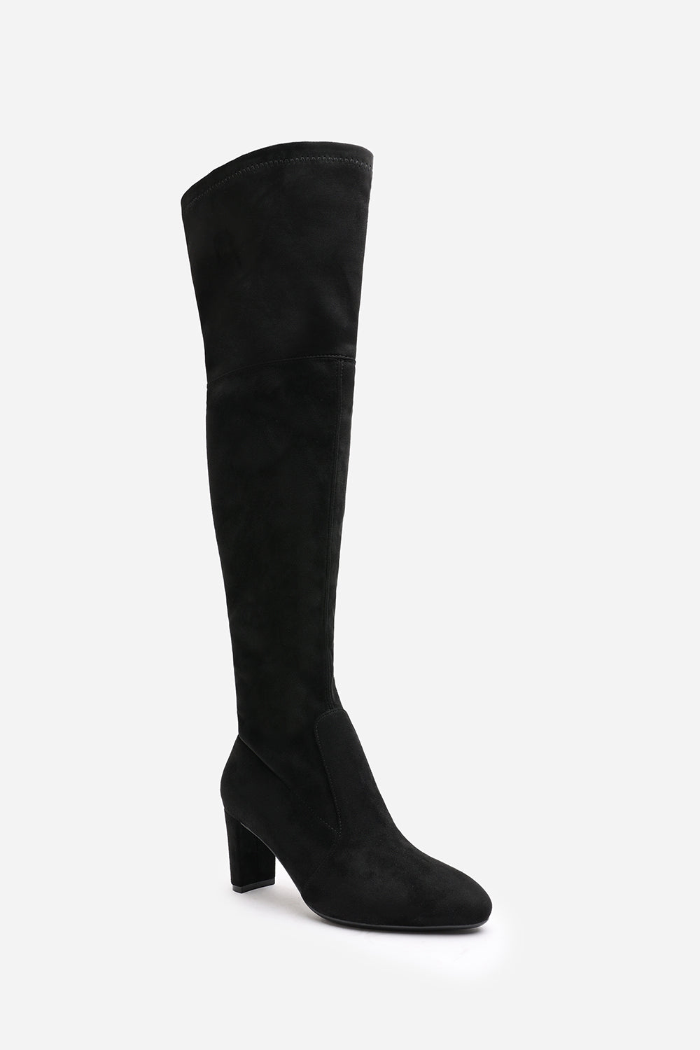 Black 'Sonya' Block Heel Over The Knee Boots, Image 3 of 7