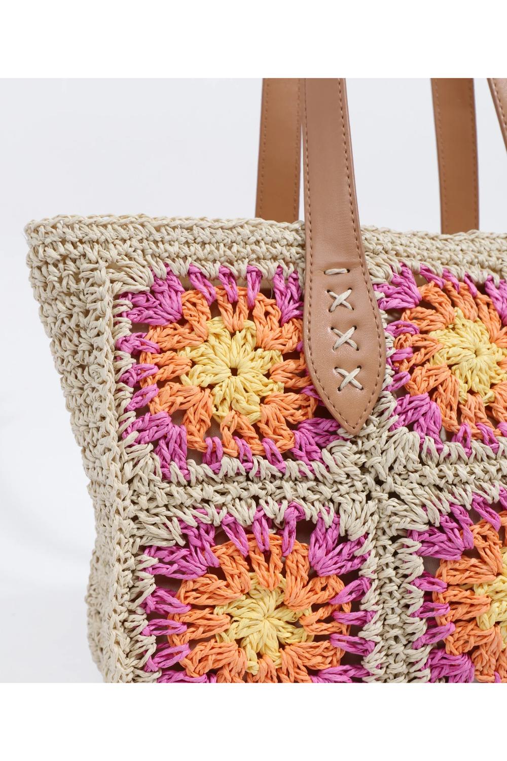 Multi Pia Rossini Multi Aurora - Straw Tote Bag, Image 5 of 5