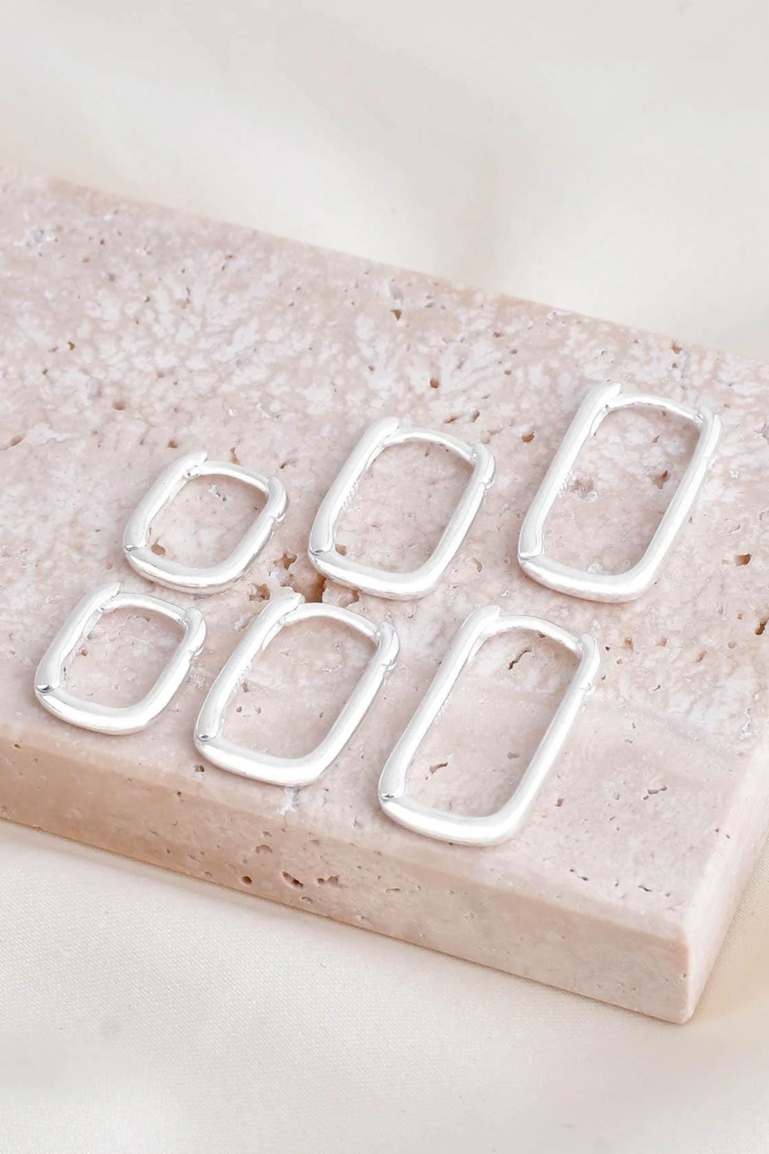 Silver Sterling Silver Engraved Starburst Hoops, Image 4 of 4