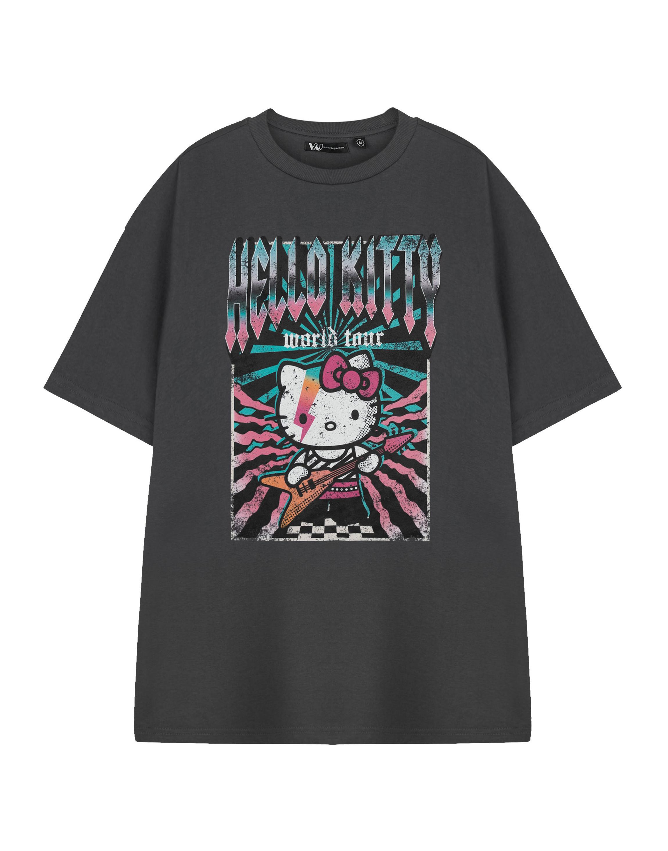 Charcoal Hello Kitty World Tour Small T-Shirt, Image 1 of 6