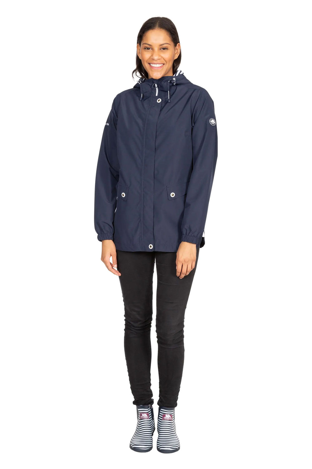 Navy Flourish Waterproof Jacket, Image 3 of 4