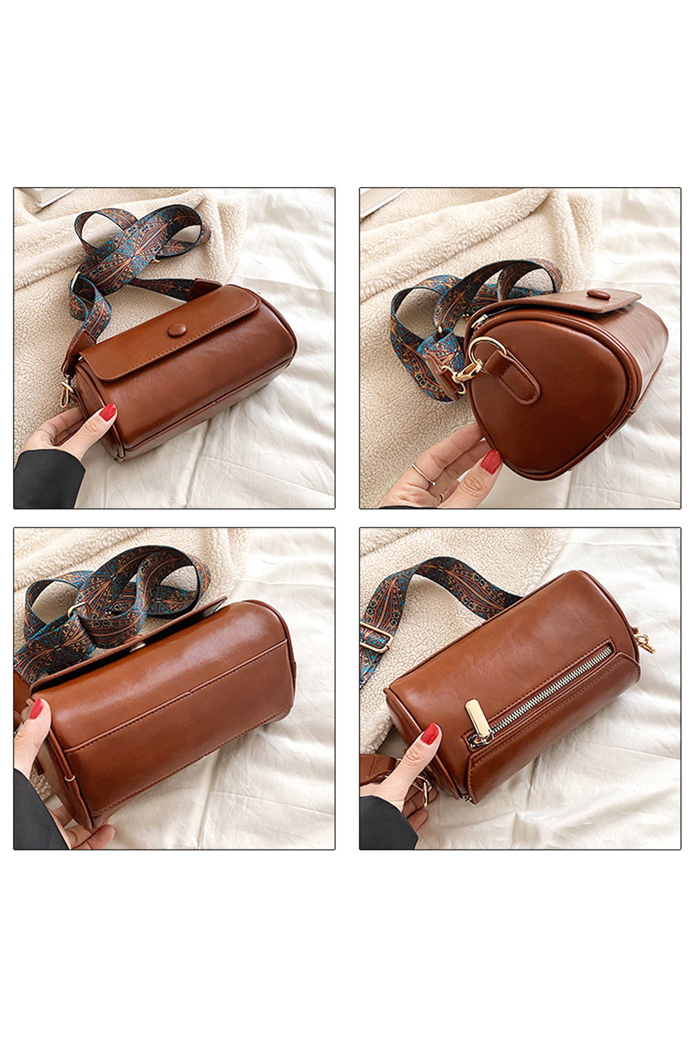 'Whitney' Structured Crossbody Handbag With Shoulder Strap, Image 5 of 5