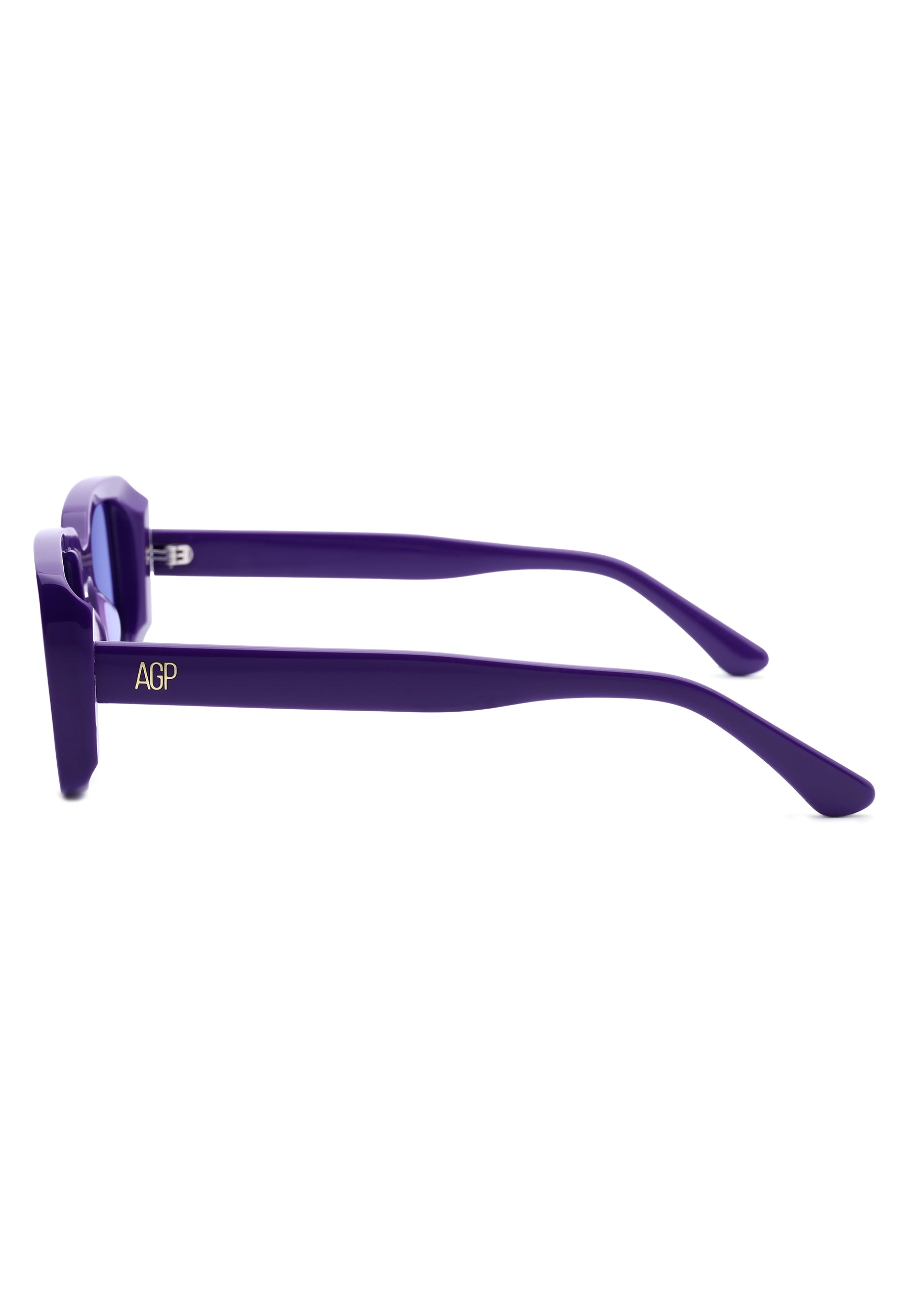 Purple AVANT-GARDE PARIS Purple Retro-Inspired Bold Rectangle Sunglasses, Image 3 of 7