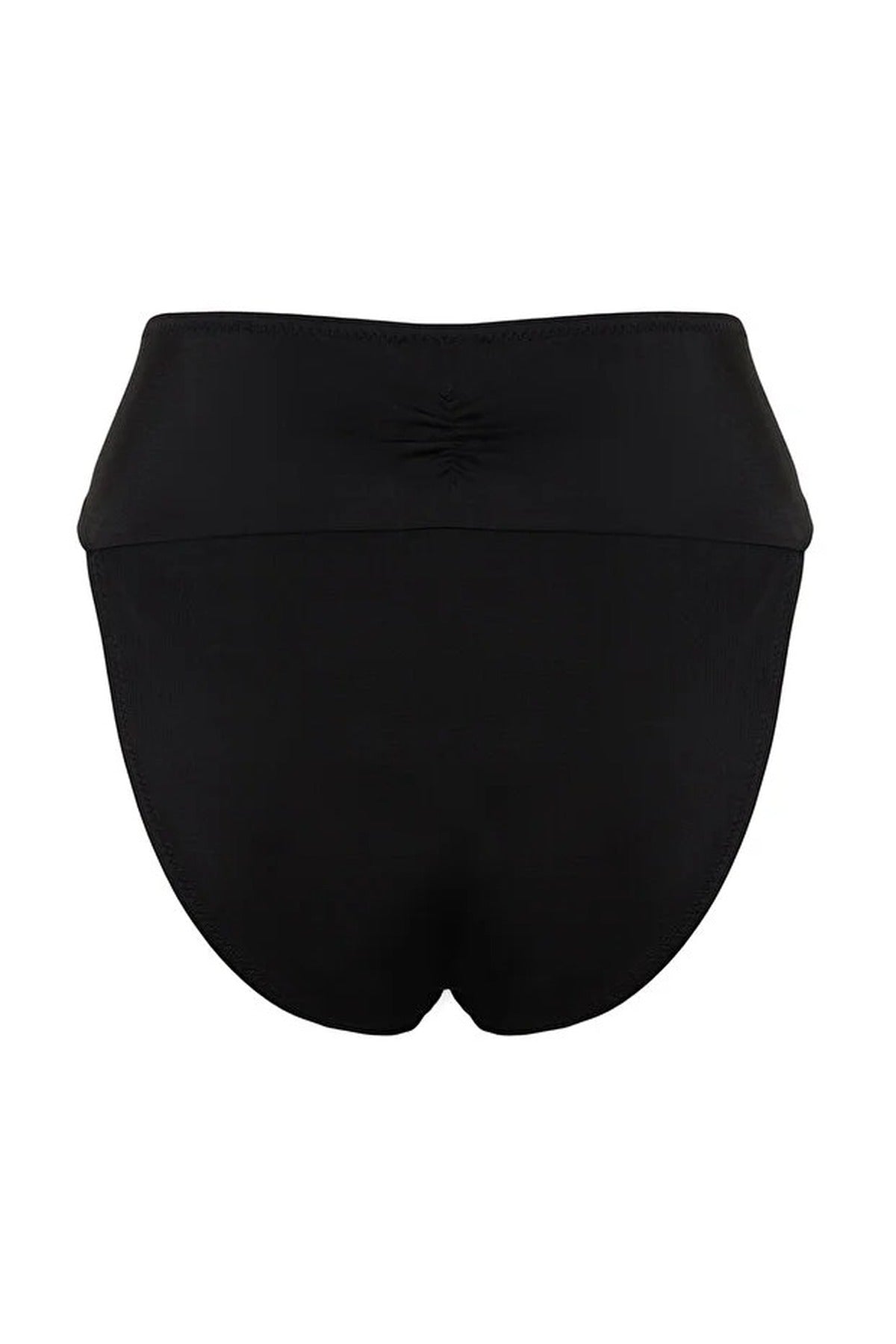 Black High Waist Bikini Bottom with Ring Hardware Detail and Shaping Fit, Image 3 of 5