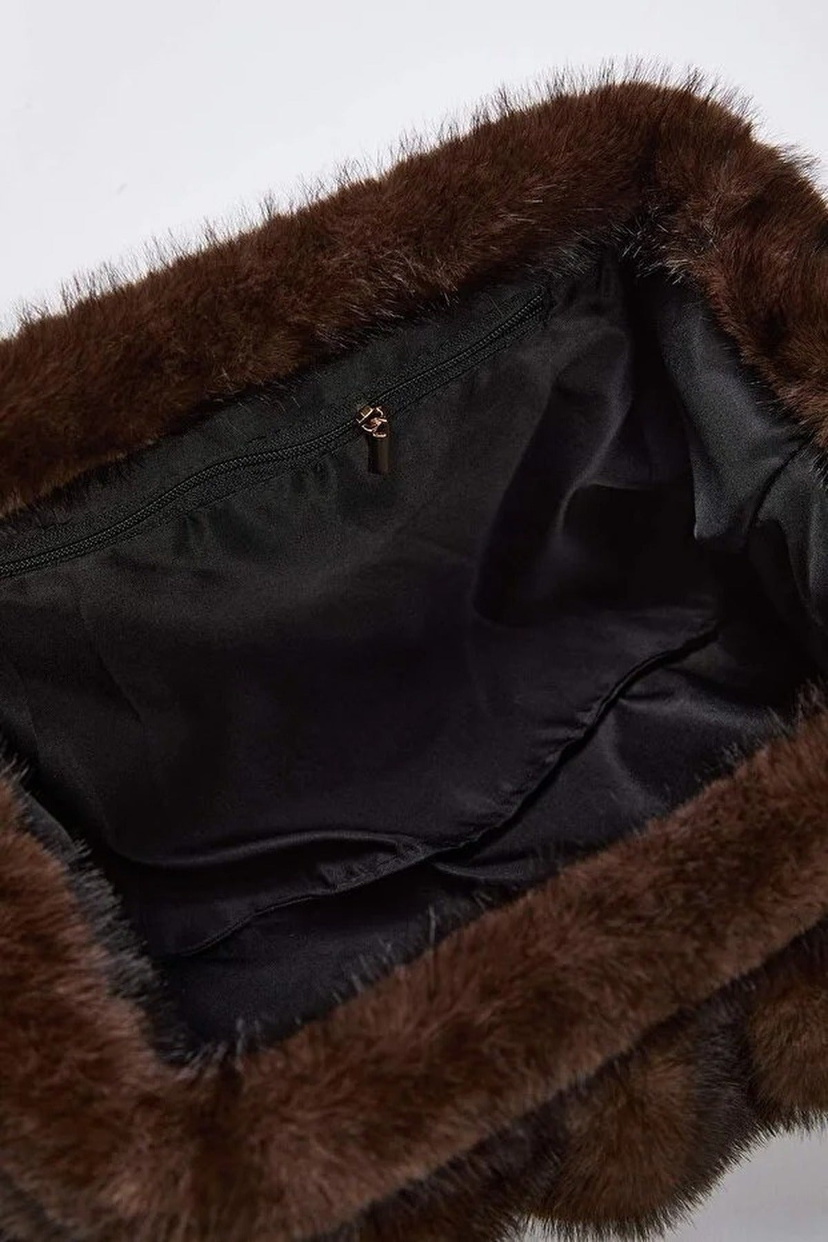 Brown Faux Fur Shoulder Bag for Women, Image 3 of 4