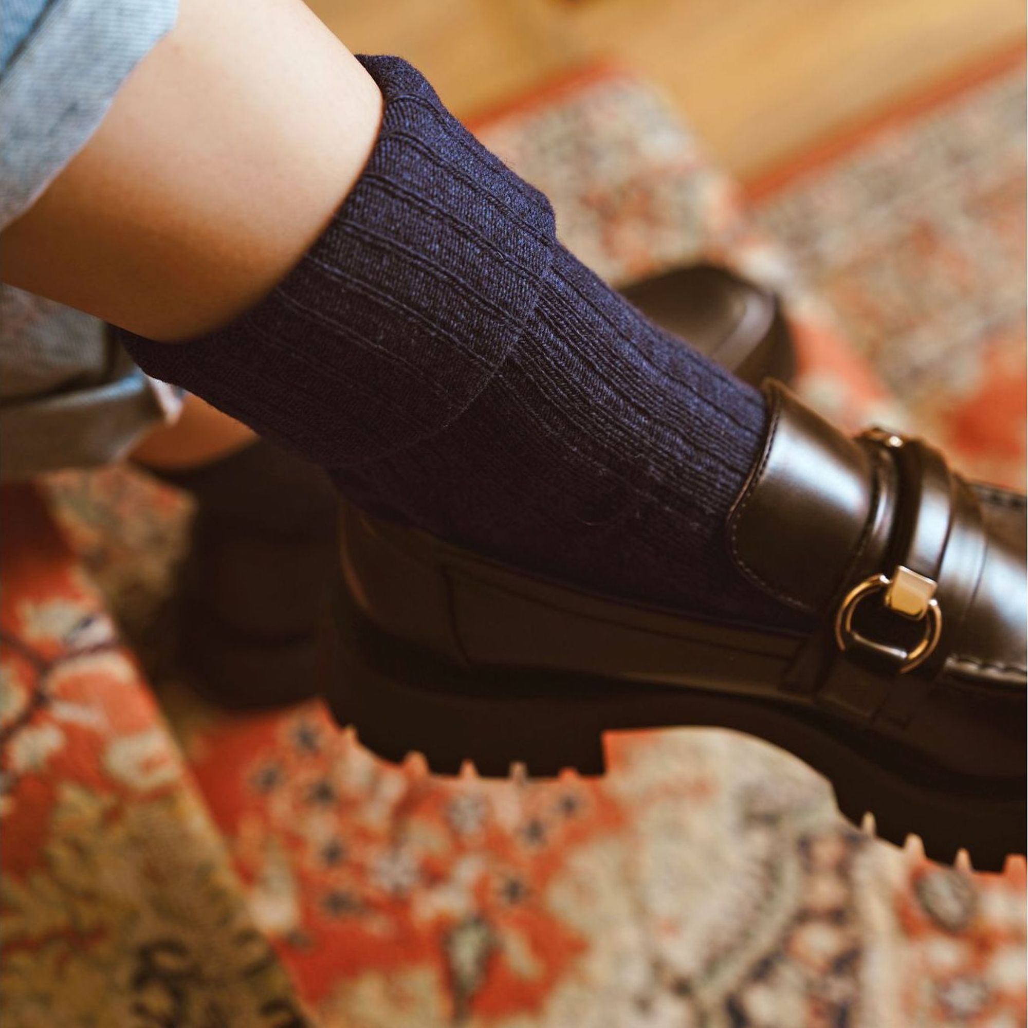 Navy 3 Pack Original Wool Dress Socks, Image 3 of 5