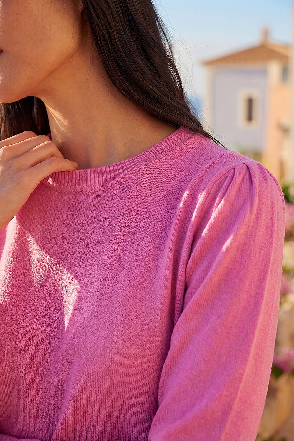 Pink Petite Classic Crew Neck Jumper, Image 5 of 4