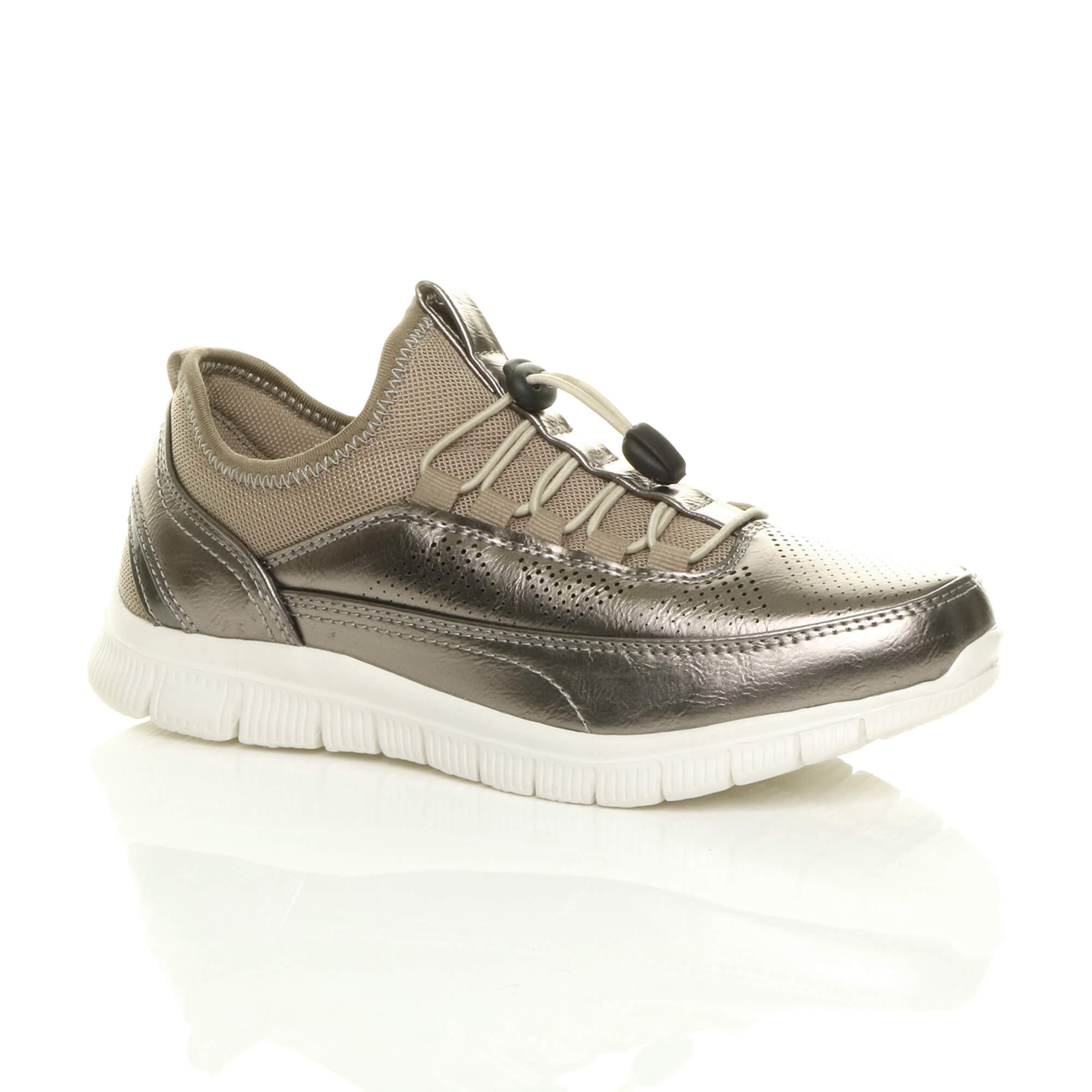Bronze Lace Up Memory Foam Trainers, Image 1 of 6