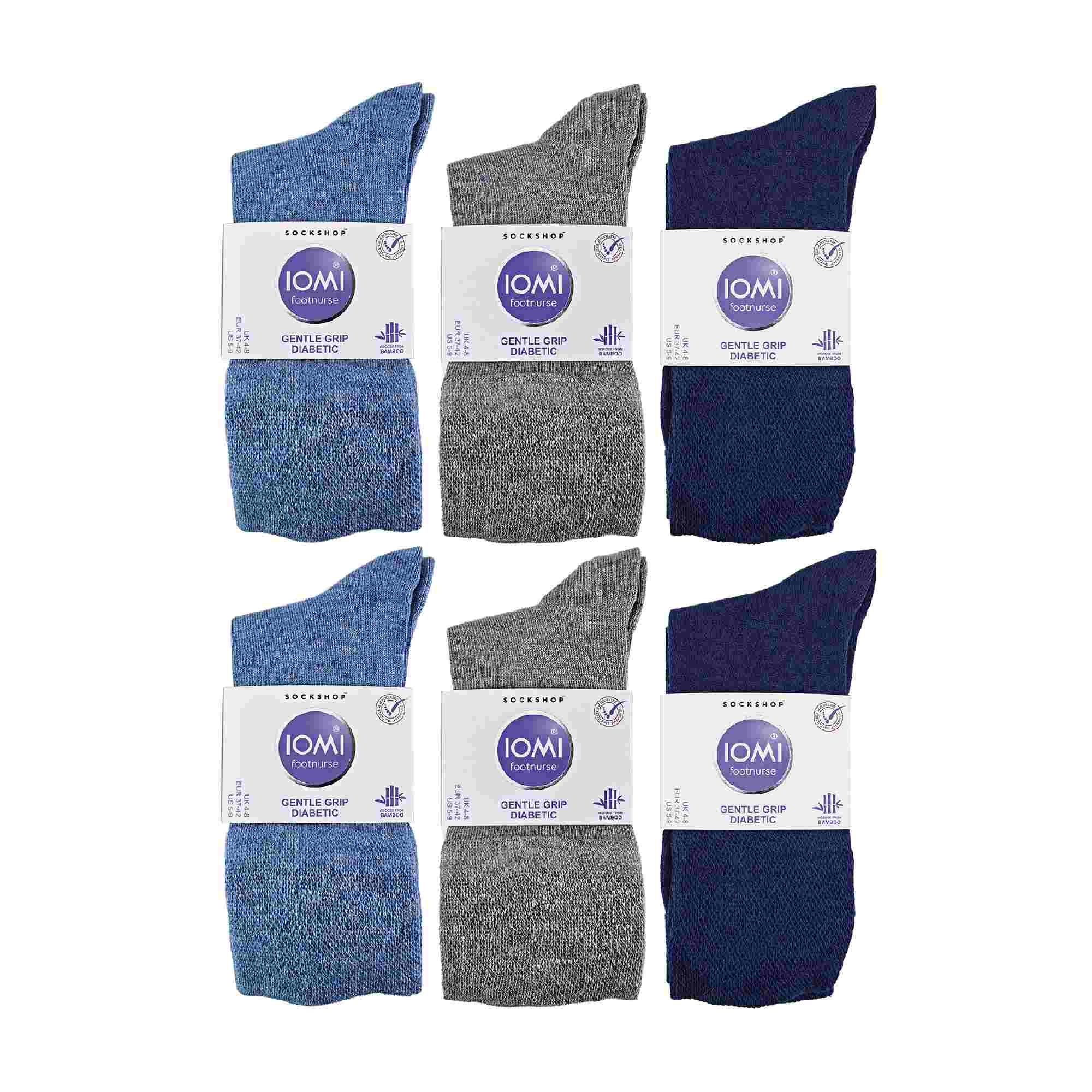 Blue 12 Pairs Diabetic Bamboo Socks, Image 5 of 5