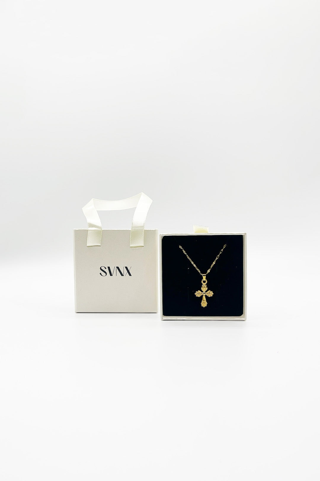 Gold Cross Pendant Necklace with Gift Box, Image 5 of 7