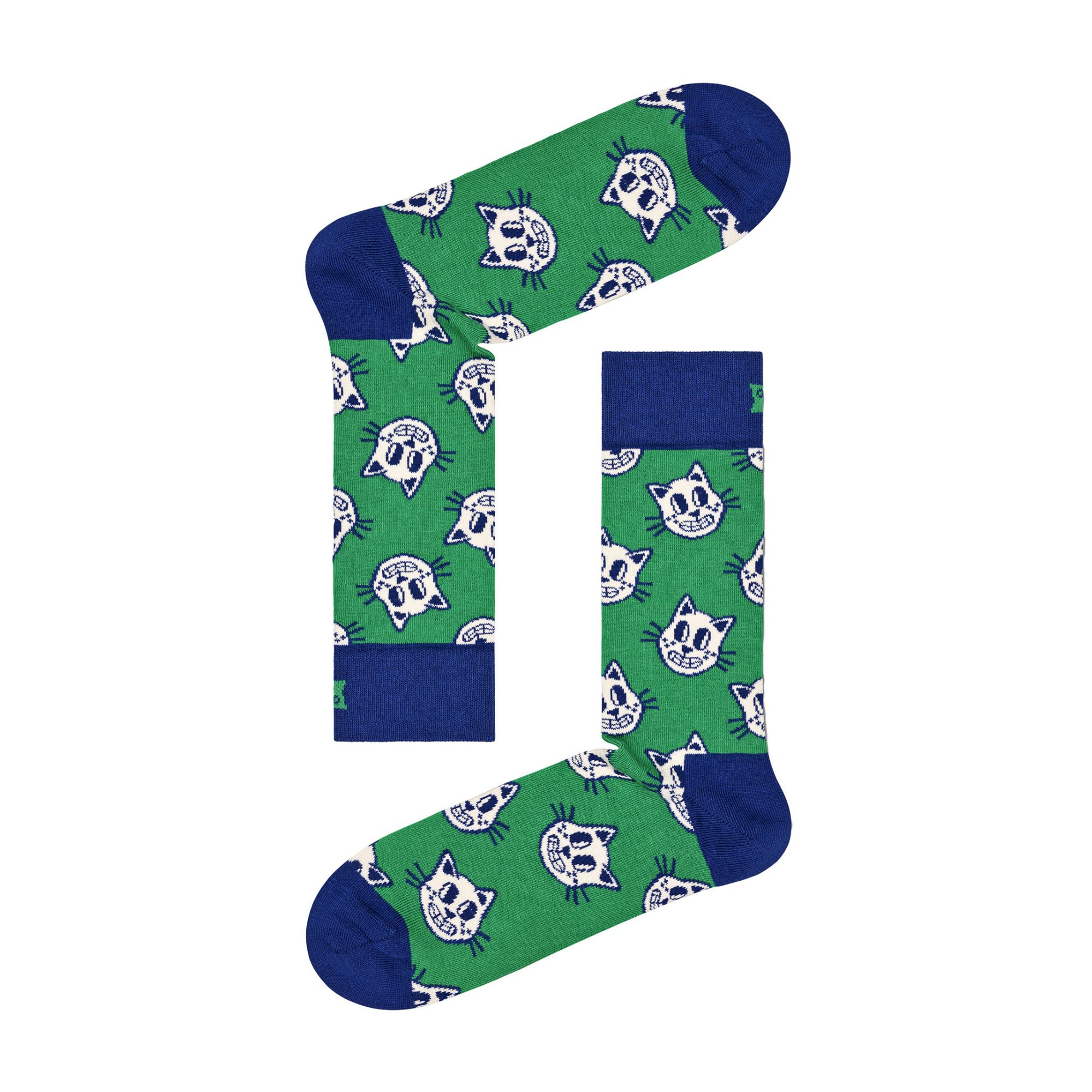 Green 1 Pack & Cotton Green Cat Design Socks, Image 3 of 3