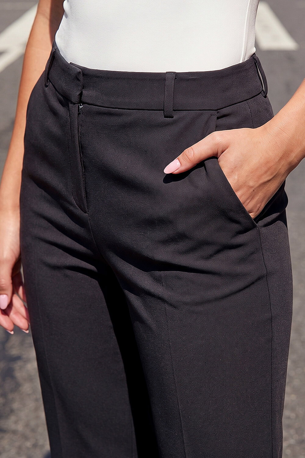 Charcoal Bootcut Leg Stretch Trousers, Image 5 of 4