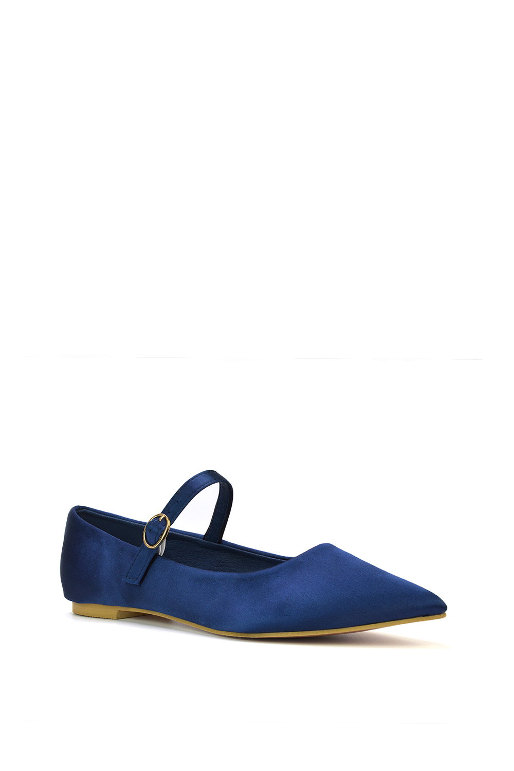 Navy XY LONDON Navy 'Aimee' Flat Mary Jane Ballerina Pumps, Image 2 of 5