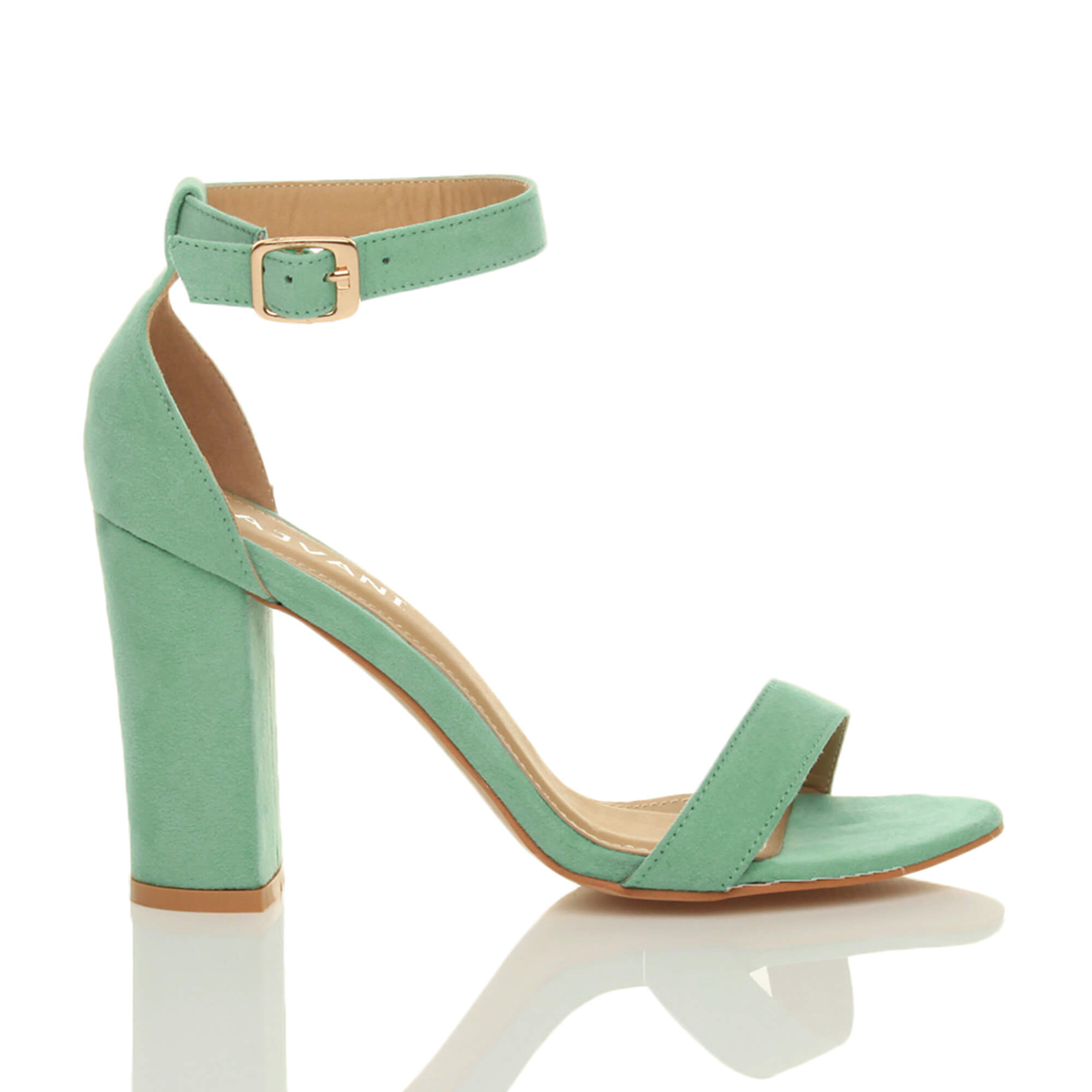 Mint AJVANI Mint High Block Heel Ankle Strap Sandals, Image 2 of 6