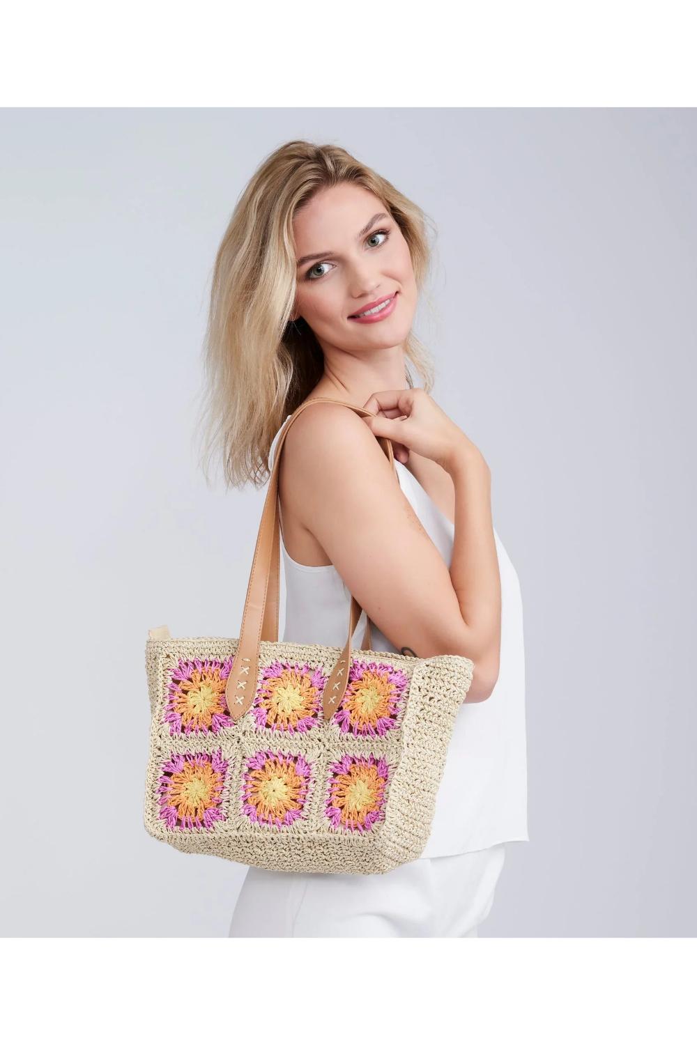 Multi Pia Rossini Multi Aurora - Straw Tote Bag, Image 2 of 5