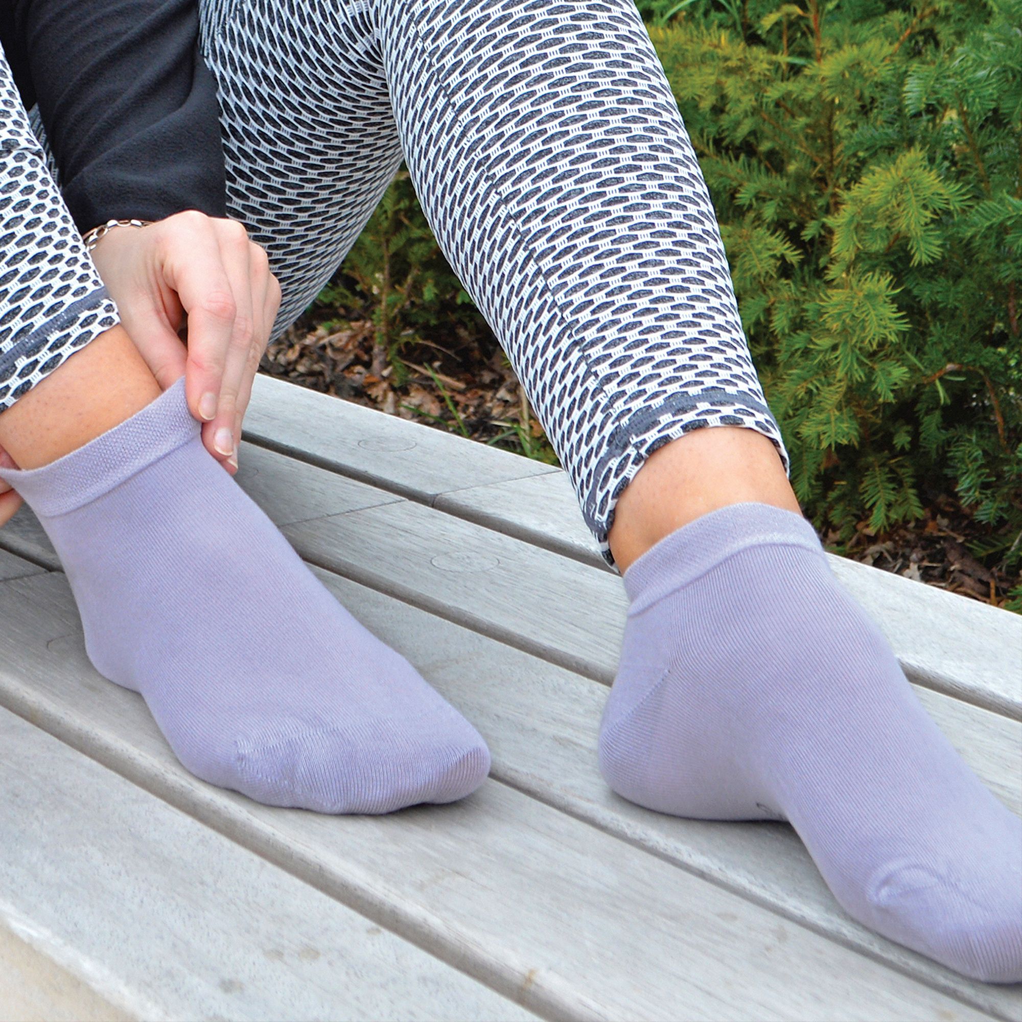 Grey 4 Pack Luxury Bamboo Low Cut Trainer Socks for Wo, Image 3 of 4