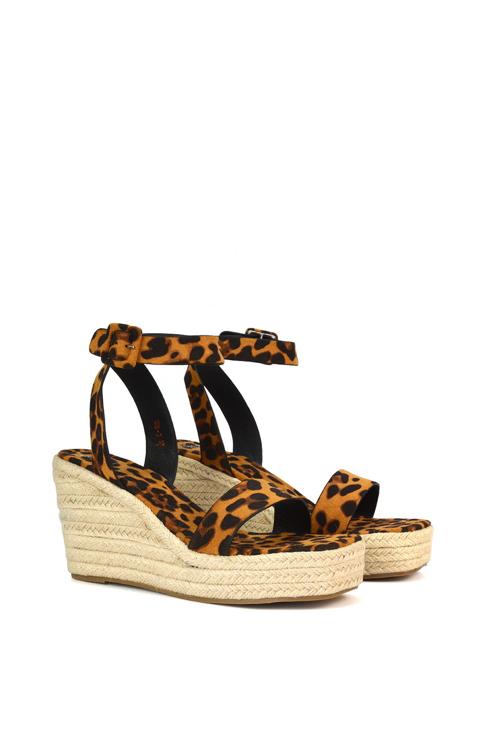 Brown XY LONDON Brown 'Linda' Strappy Platform Woven Wedge Heel Sandals, Image 5 of 5