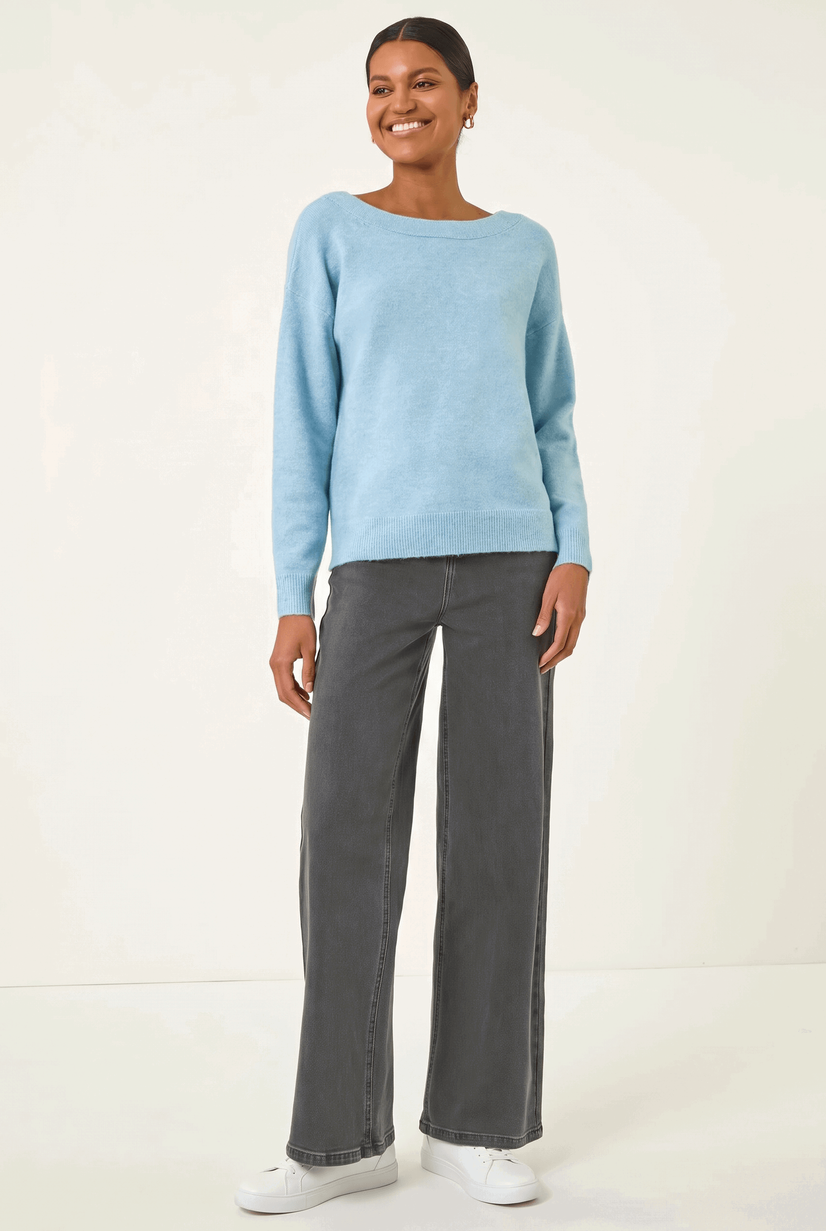 Blue Ribbon Bow Tie Back Jumper | Roman UK