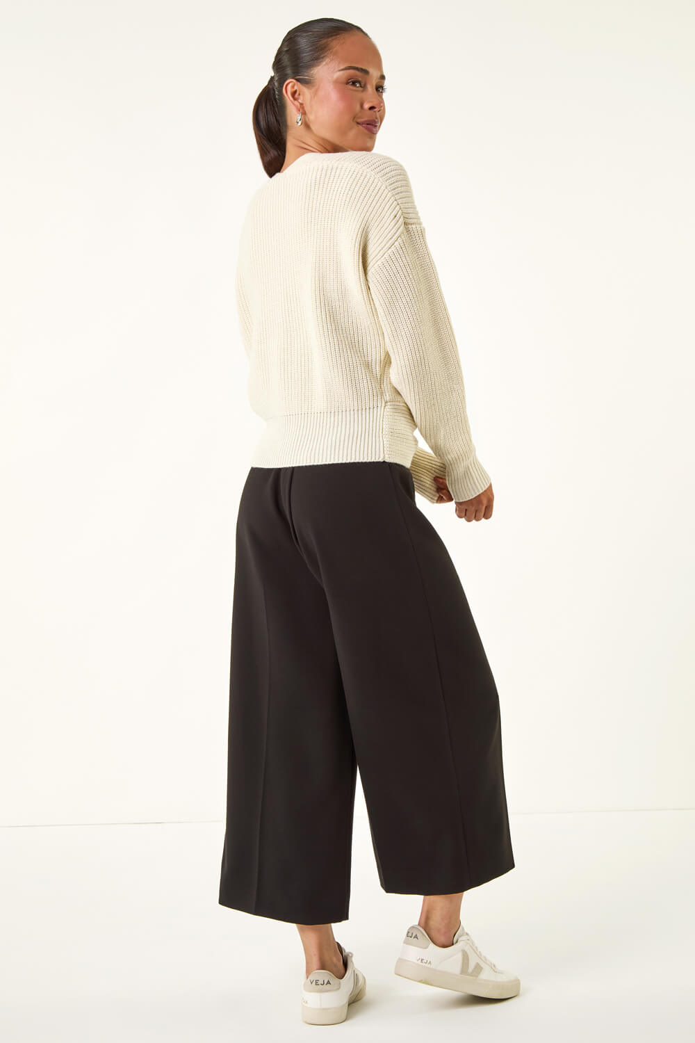 Ivory Petite Twist Front Knit Jumper, Image 4 of 5