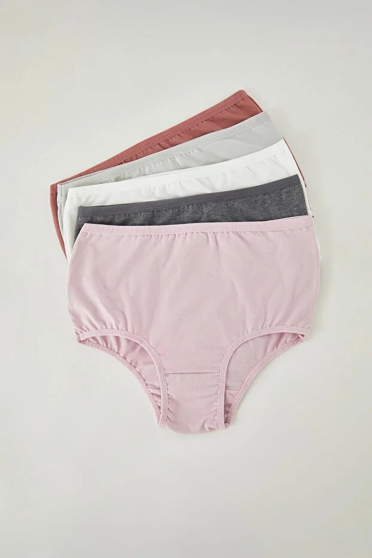 Multi WOVCOR Multi 5 Pack Plain High Waist Seamfree Briefs Set, Image 2 of 3