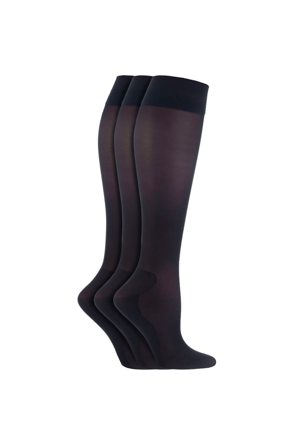 Black 3 Pairs Ladies Flight DVT Socks, Image 1 of 4