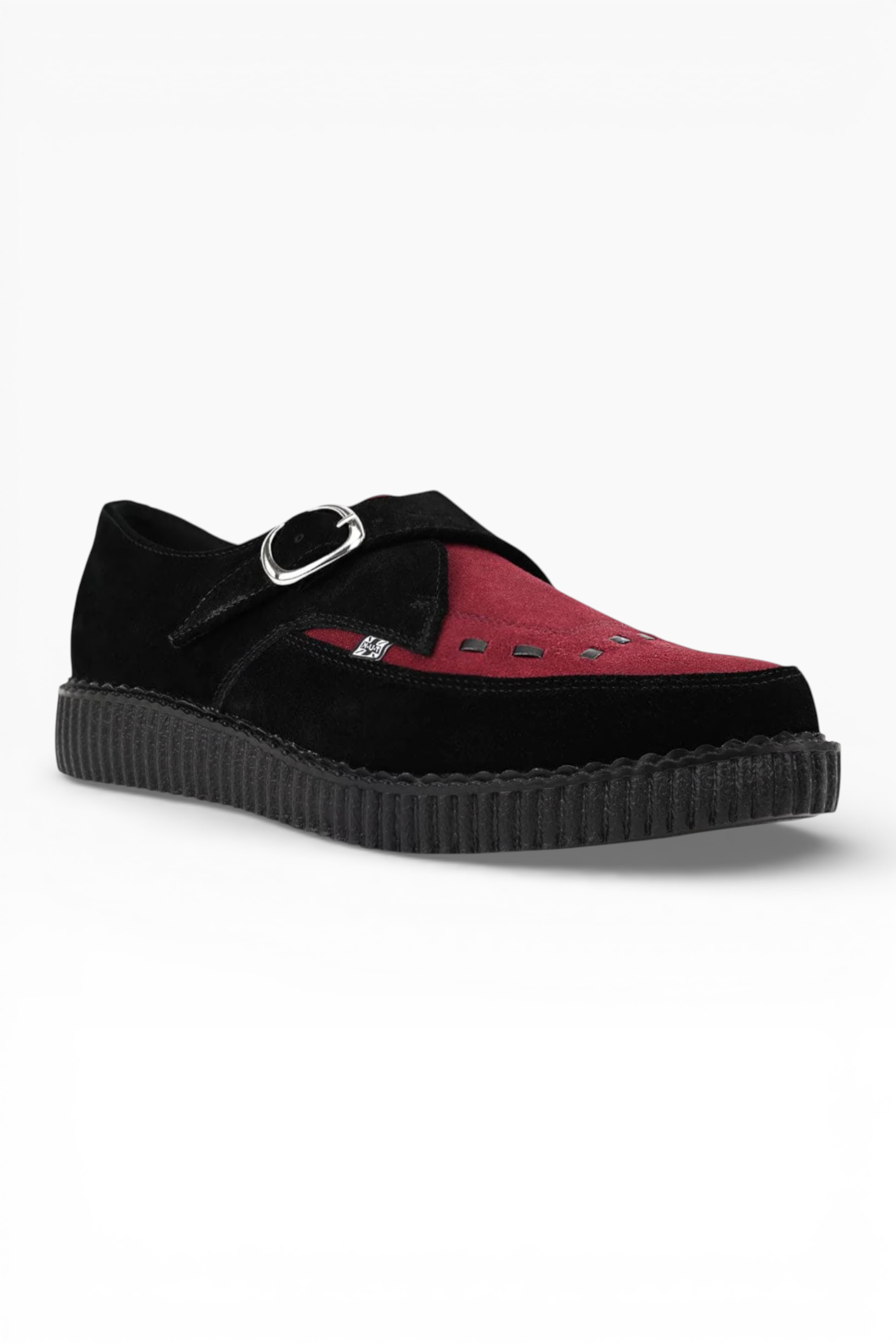 Multi TUK Footwear Multi Pointed Creeper Suede Monk Buckle Shoes, Image 2 of 6