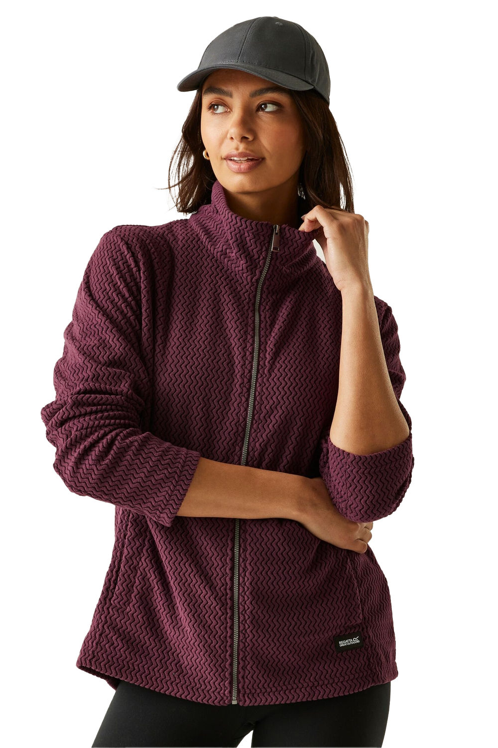 Plum Heidy Full Zip Fleece, Image 4 of 5