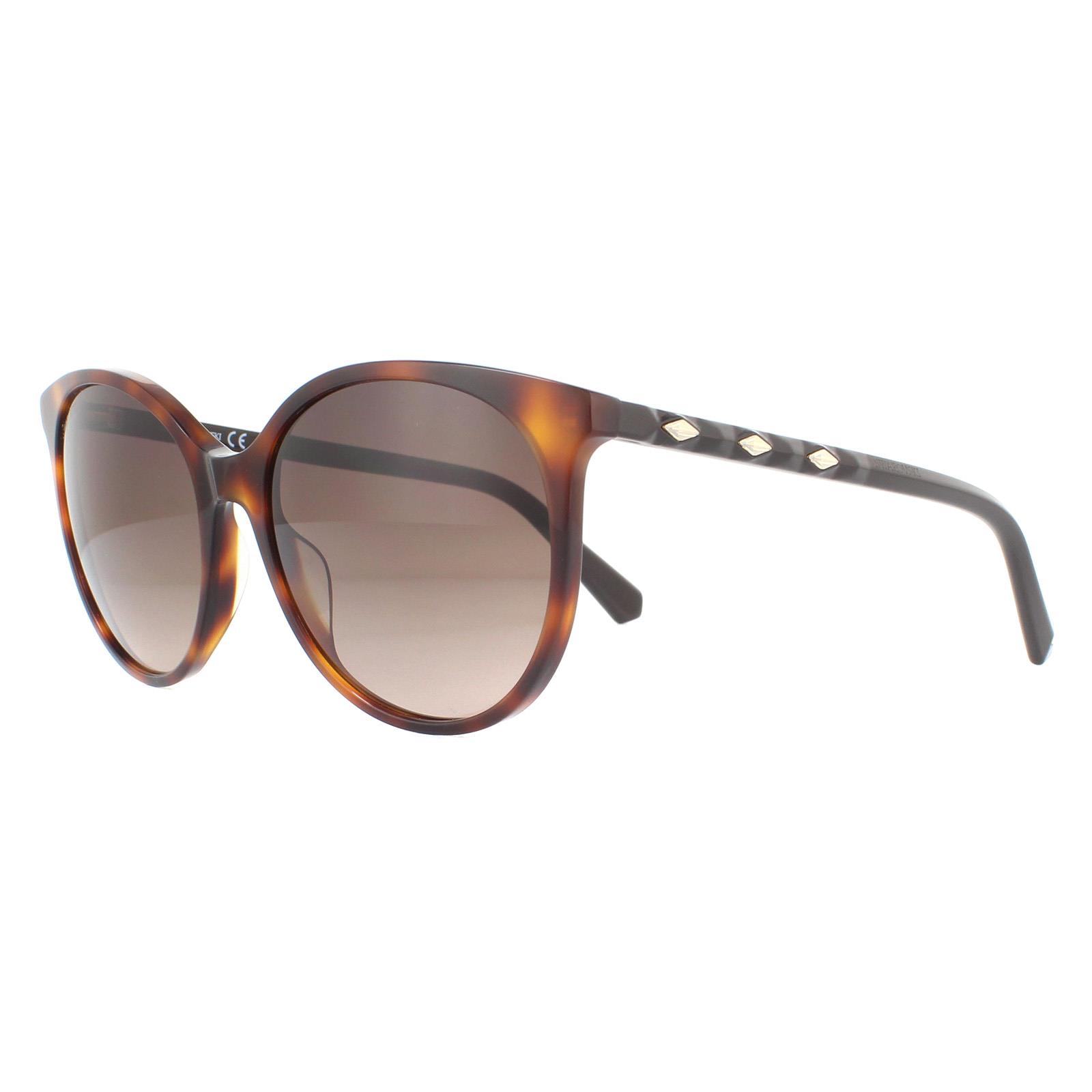Brown Swarovski Brown Round Dark Havana Brown Gradient Sunglasses, Image 2 of 4