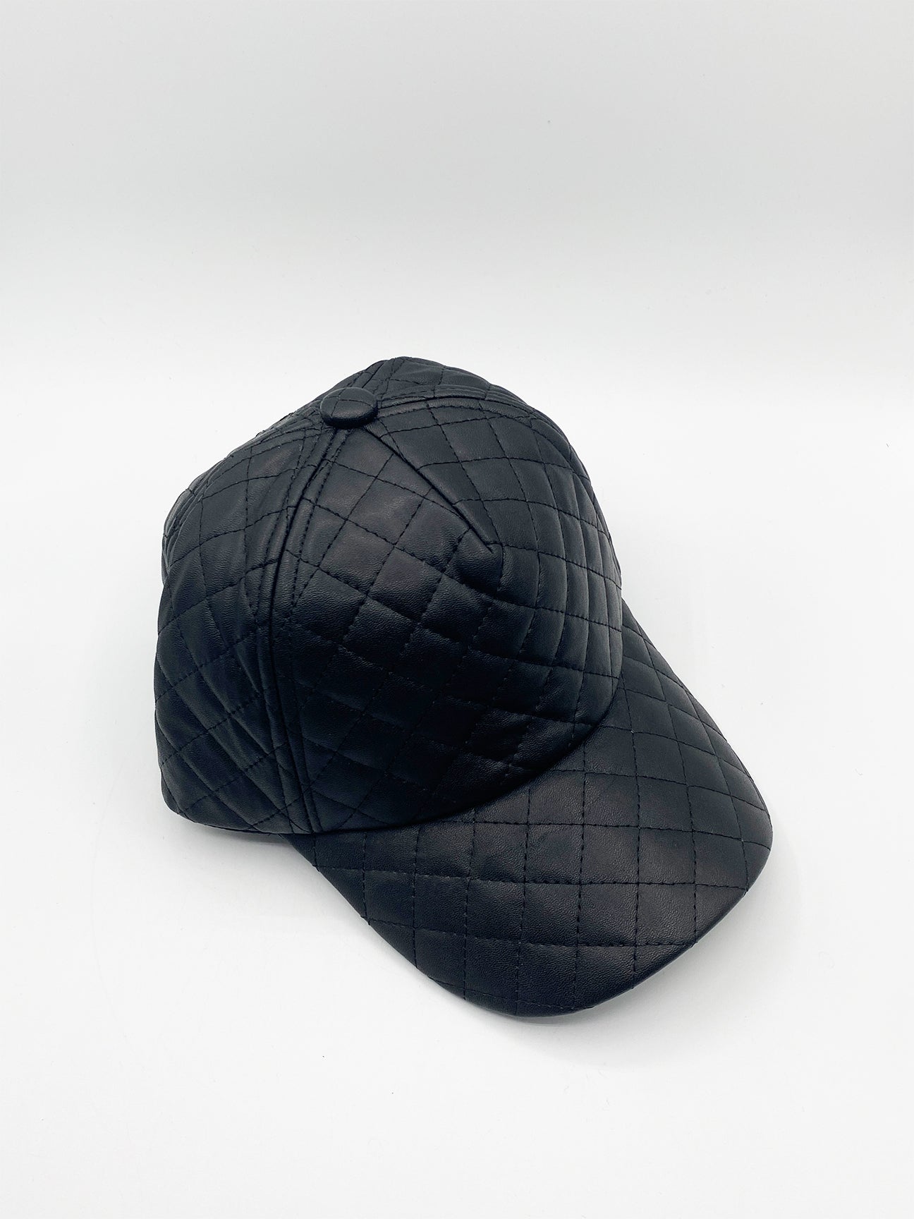Black SVNX Black Quilted Cap, Image 4 of 4