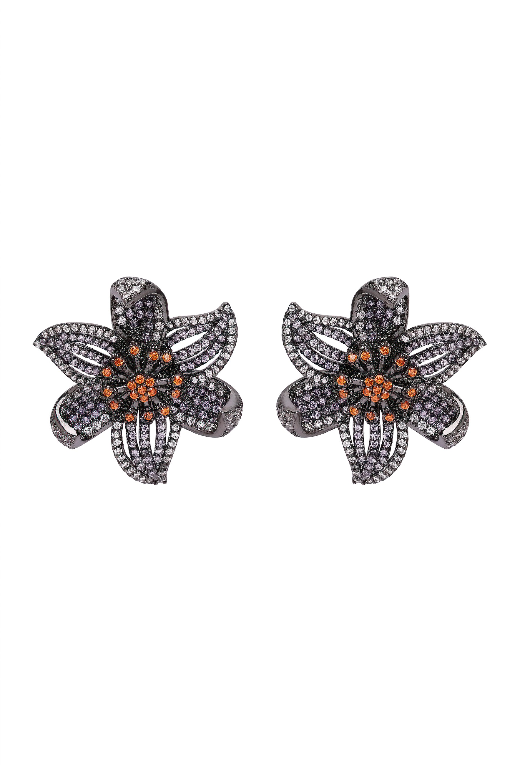 Purple Diva Floral Stud Earrings