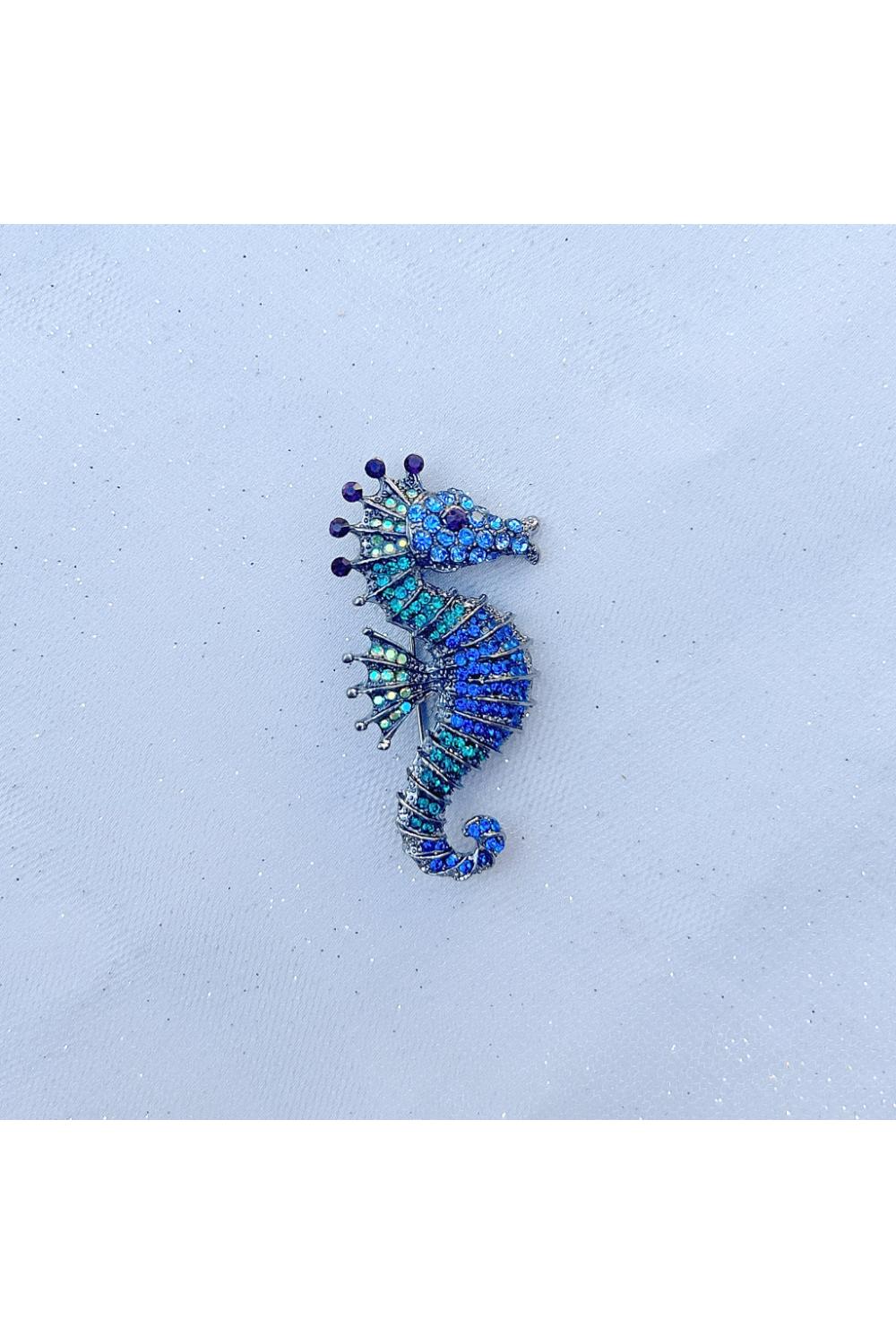Blue Seahorse Brooch, Image 2 of 4